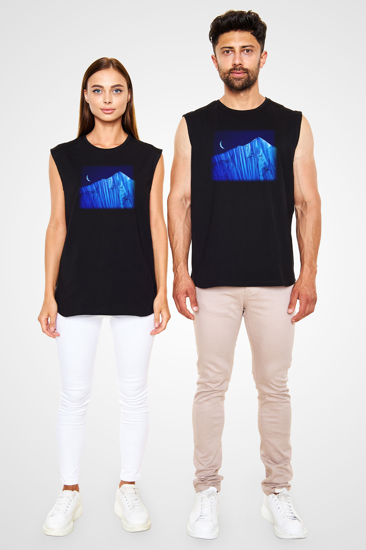Everest Siyah Unisex Kolsuz Tişört