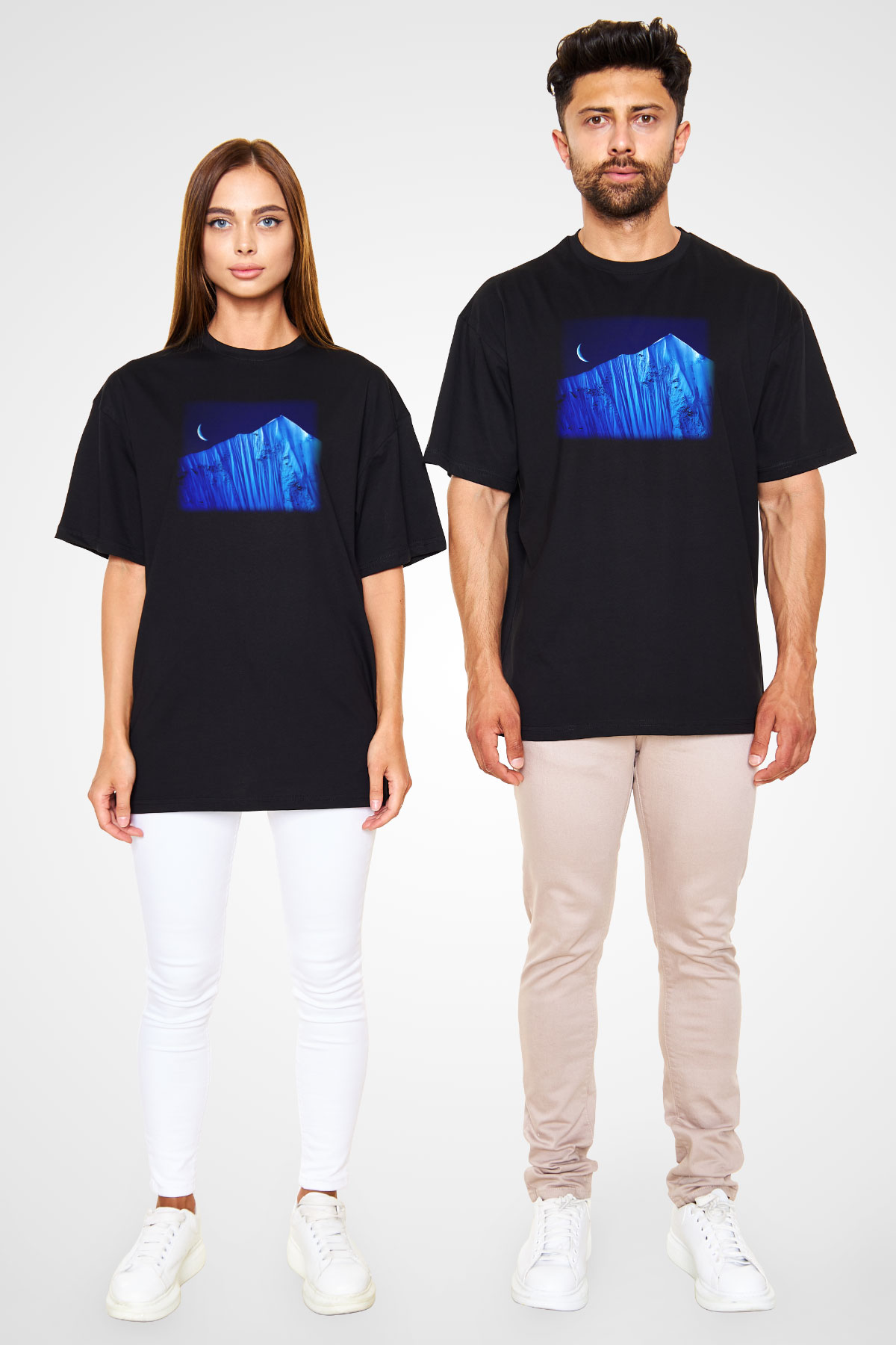 Everest Siyah Unisex Oversize Tişört T-Shirt