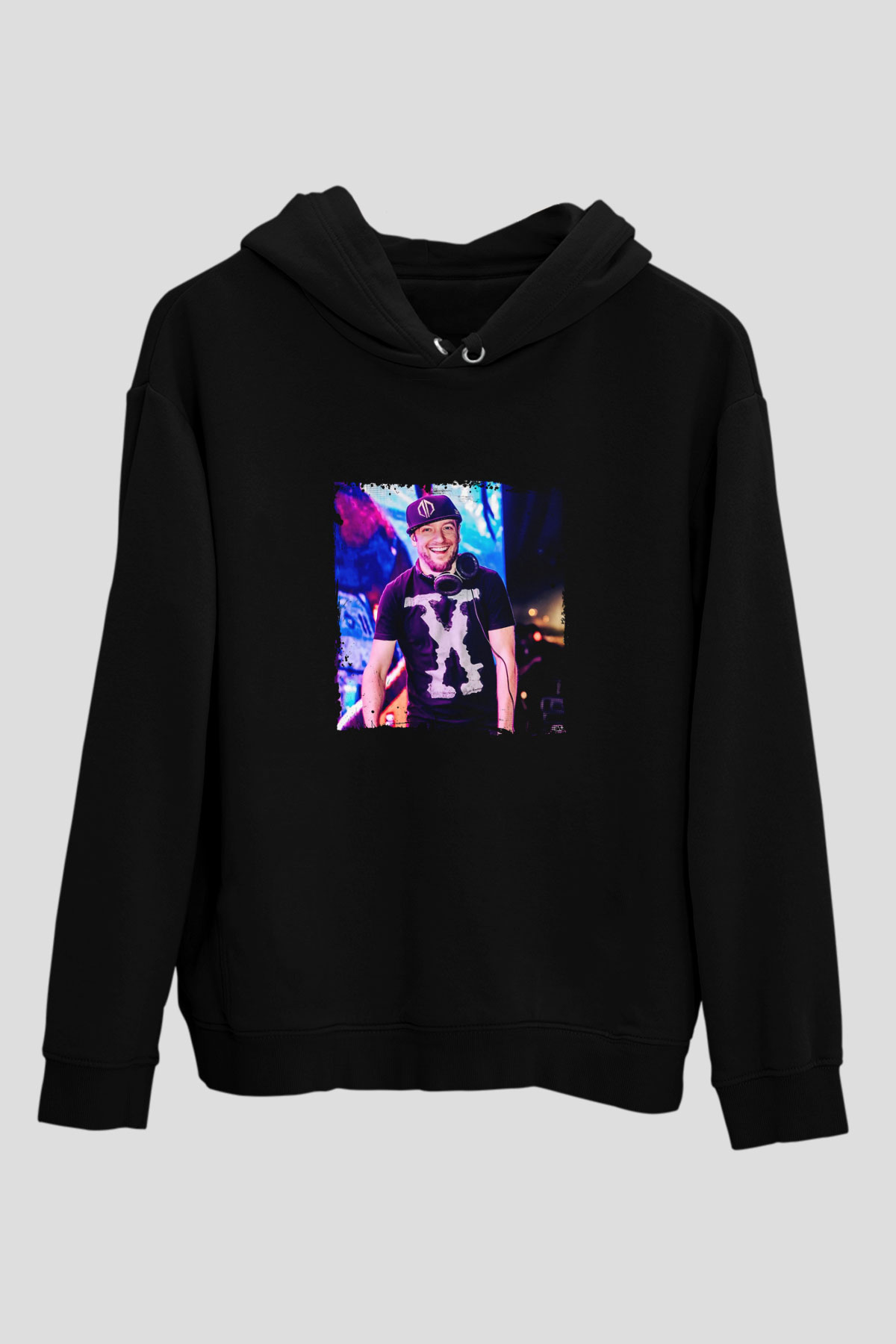 Excision Baskılı Unisex Siyah Hoodie