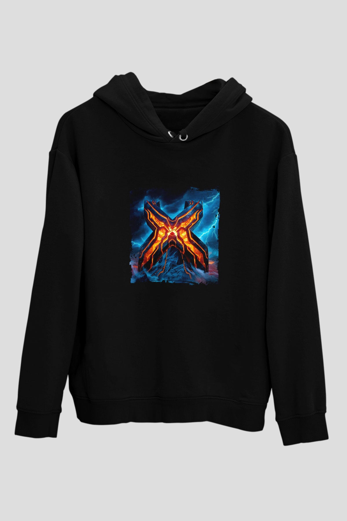 Excision Baskılı Unisex Siyah Hoodie