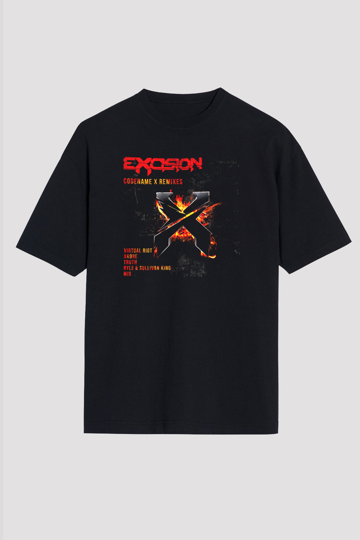 Excision Siyah Unisex Oversize Tişört T-Shirt