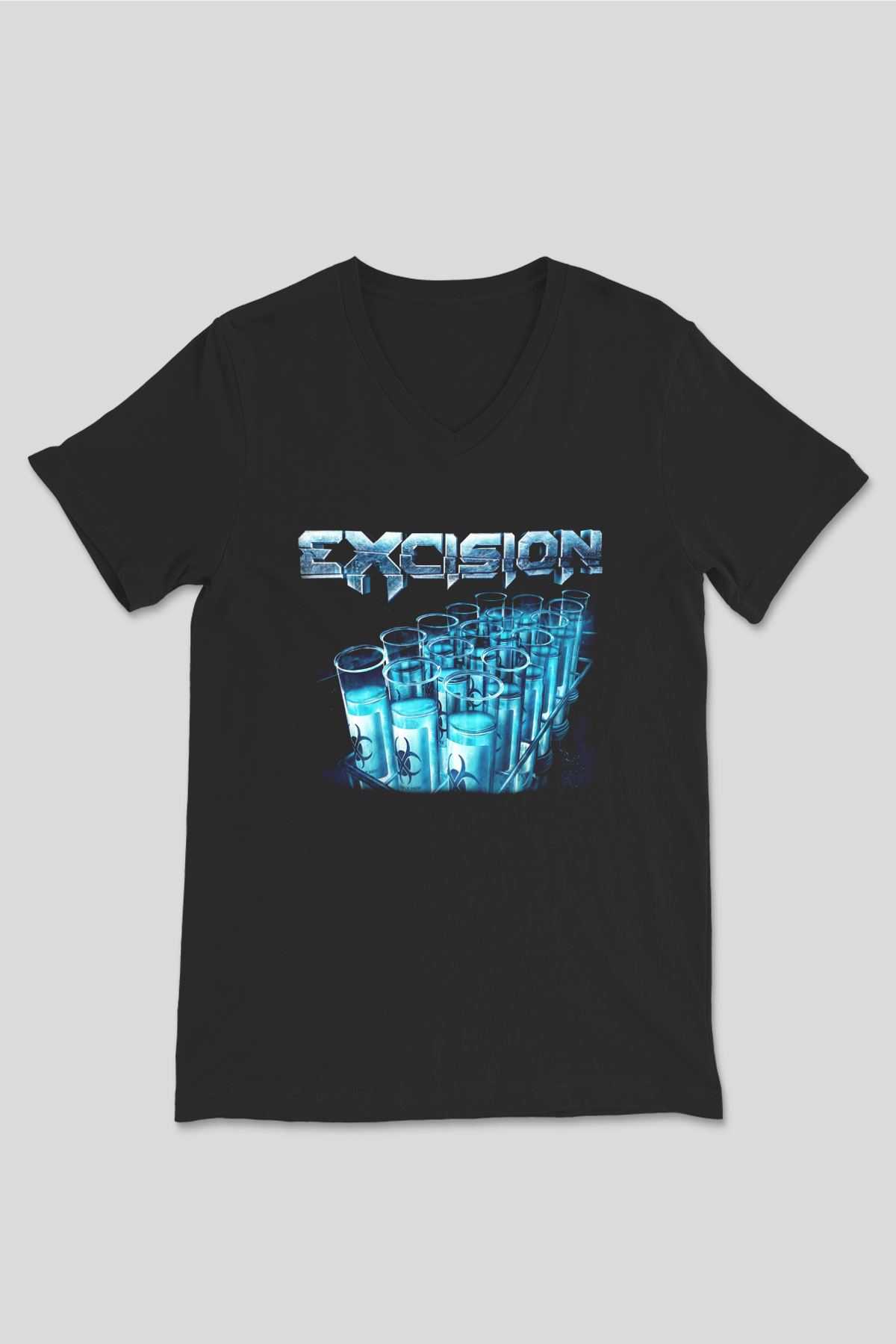 Excision Siyah Unisex V Yaka Tişört T-Shirt