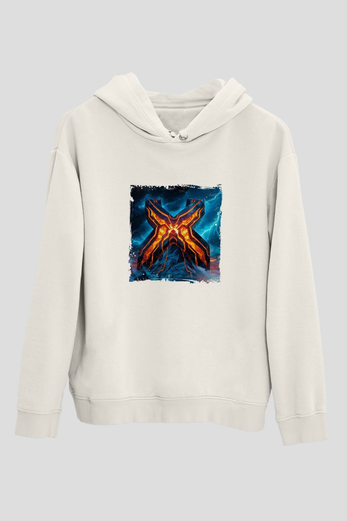 ExcisionBaskılı Beyaz Hoodie