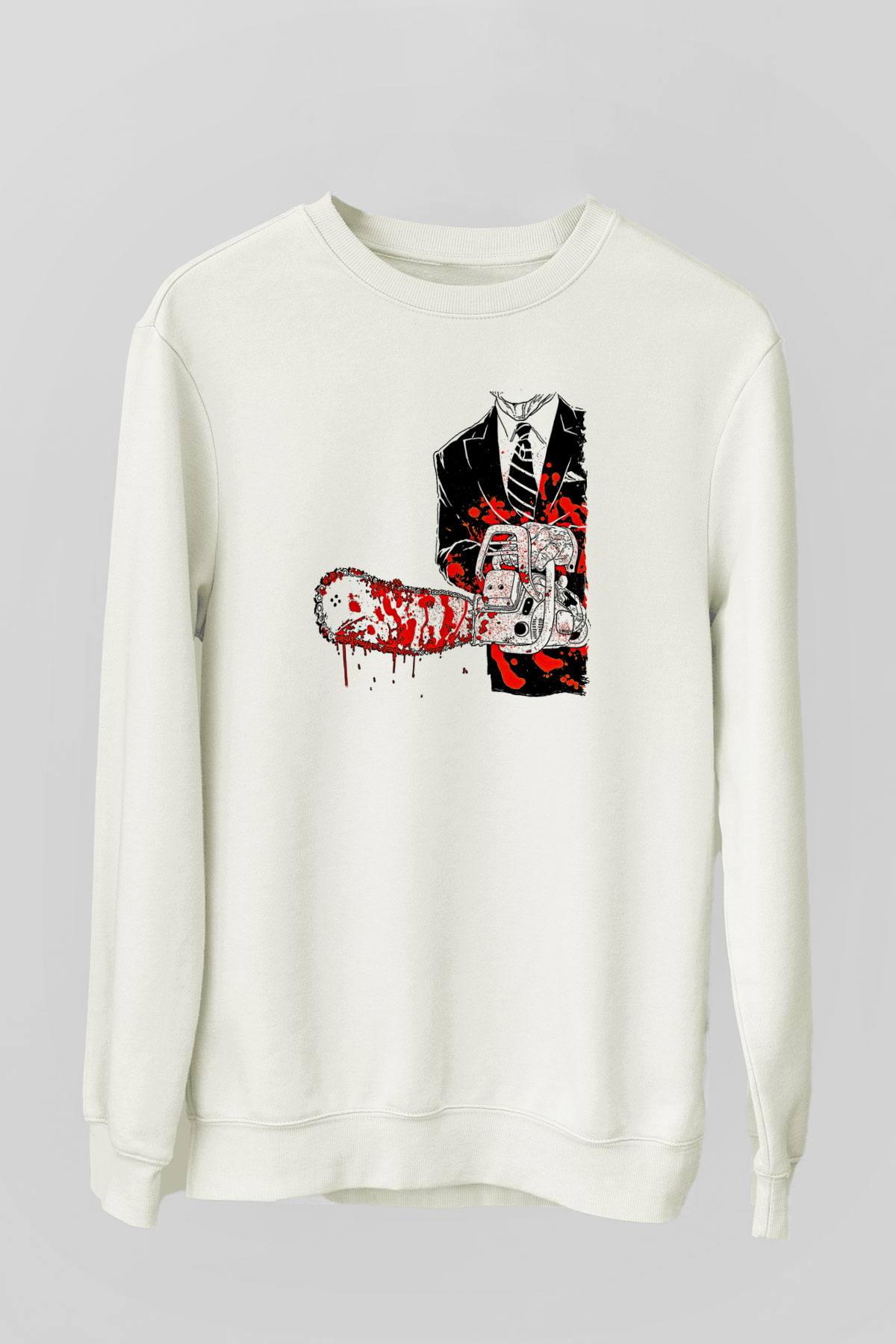Exhumed Baskılı Beyaz Unisex Sweatshirt