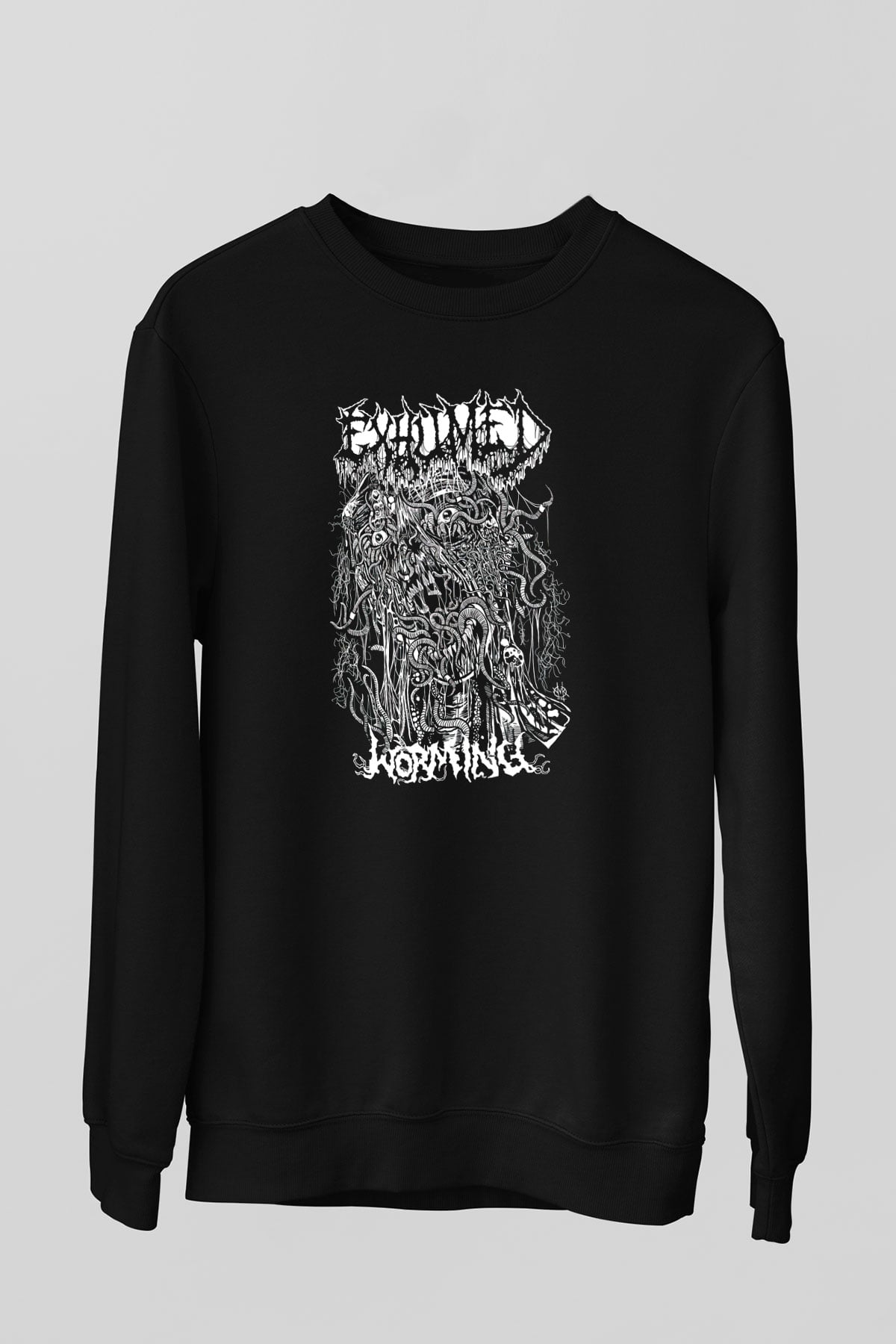 Exhumed Baskılı Unisex Siyah Sweatshirt