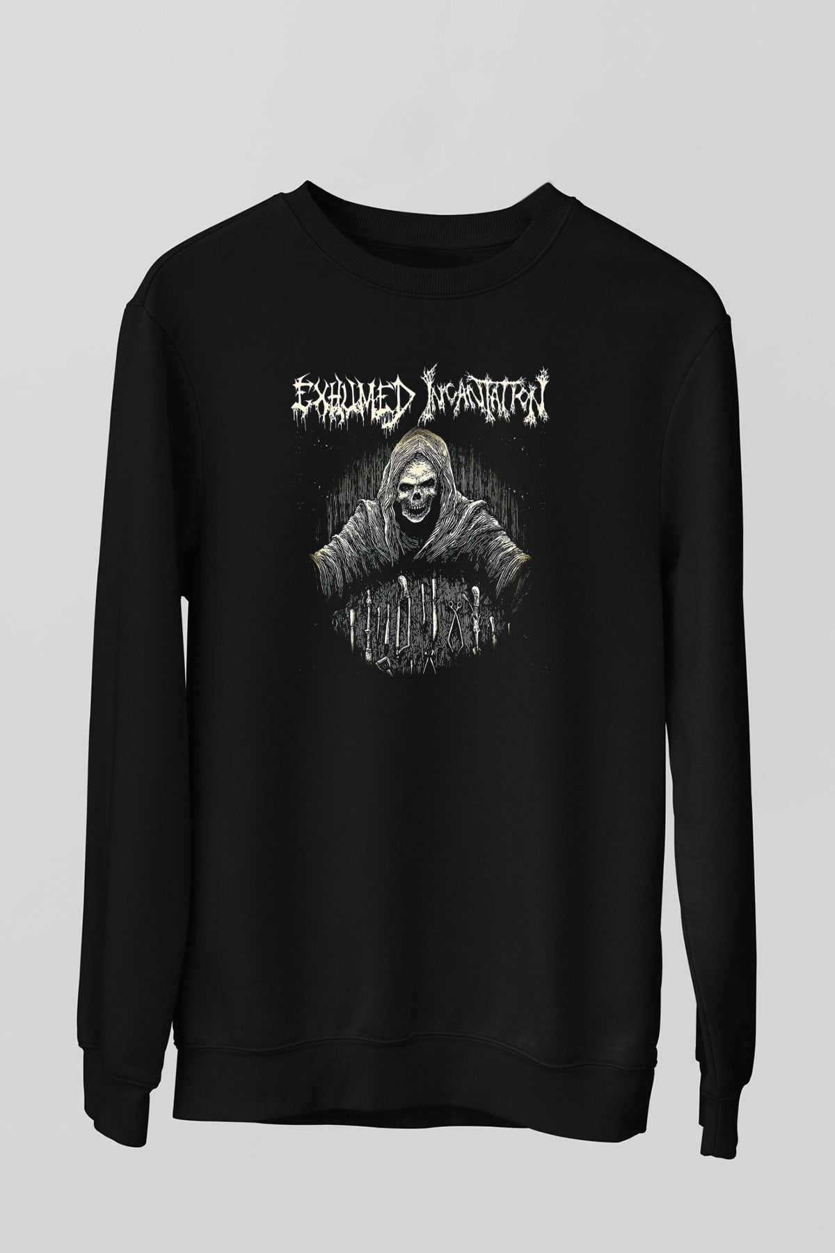 Exhumed Baskılı Unisex Siyah Sweatshirt