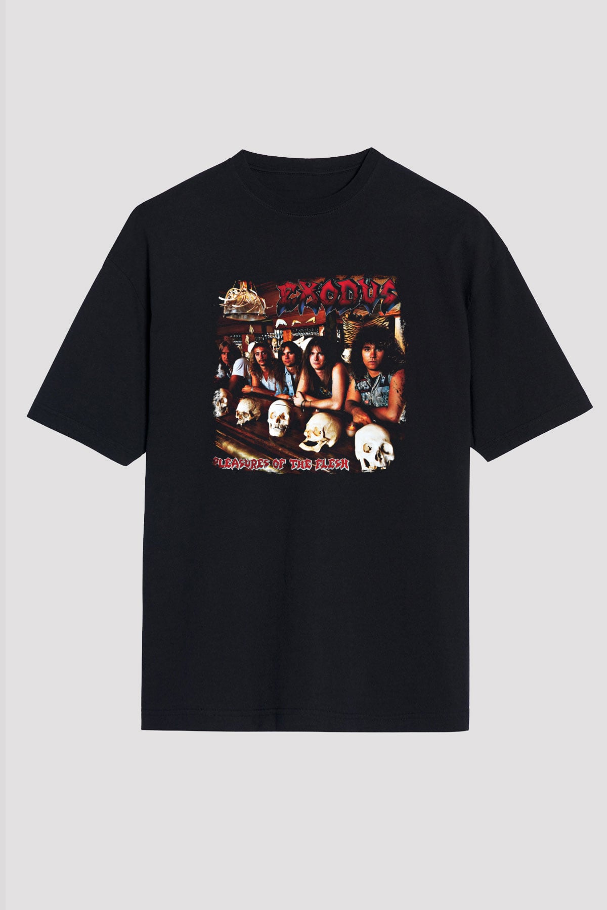 Exodus Baskılı Unisex Siyah Oversize Tişört