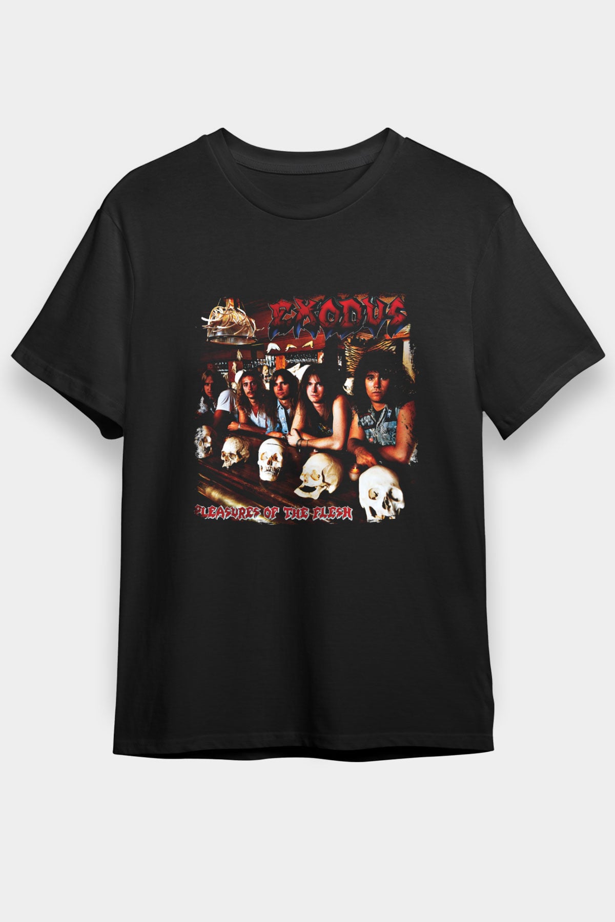 Exodus Baskılı Unisex Siyah Tişört