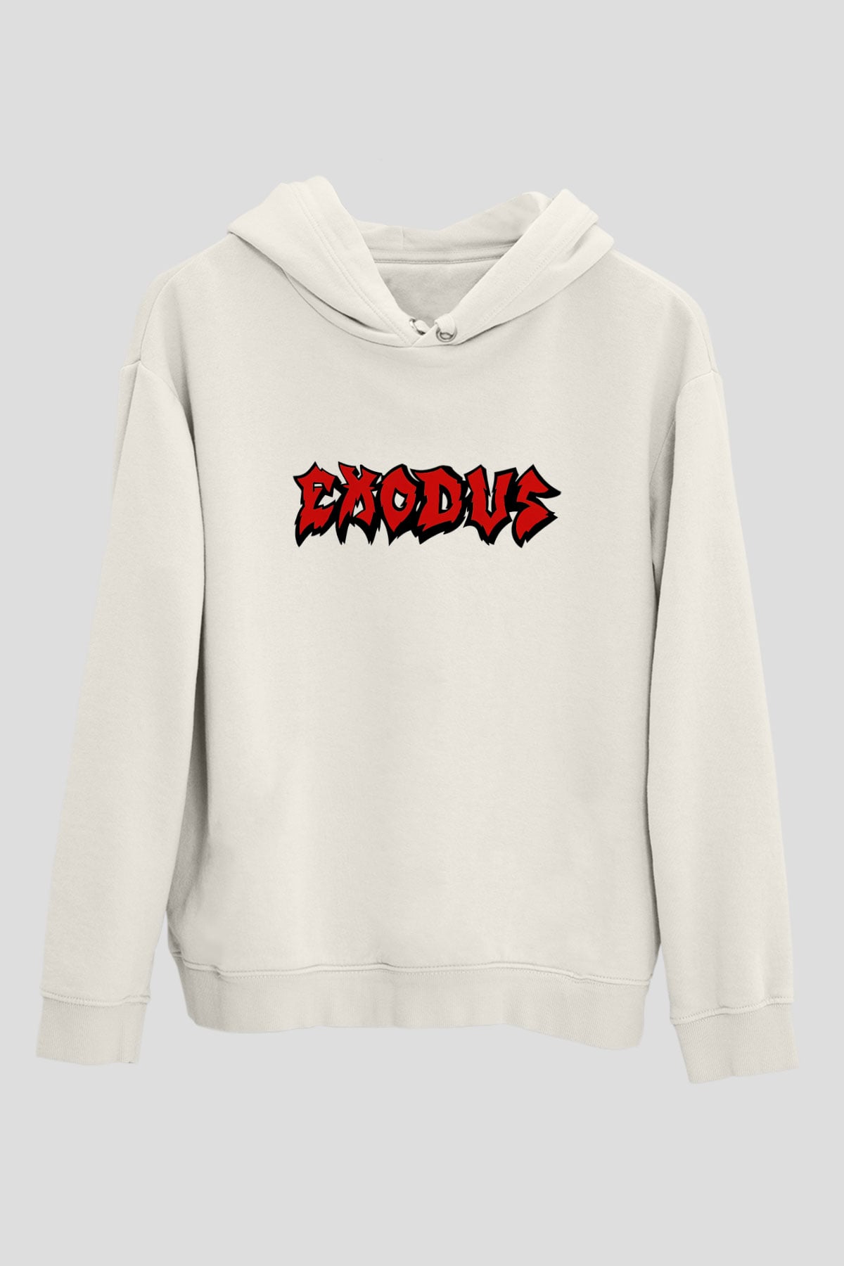 Exodus Beyaz Unisex Kapşonlu Sweatshirt