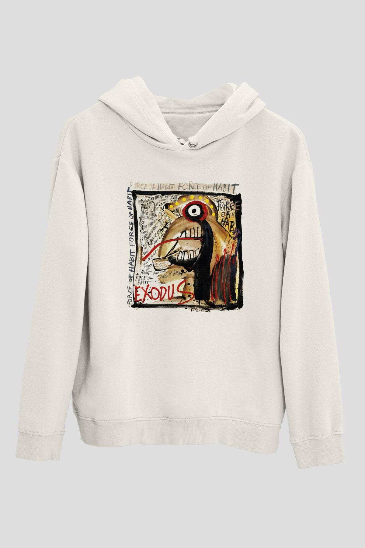 Exodus Beyaz Unisex Kapşonlu Sweatshirt