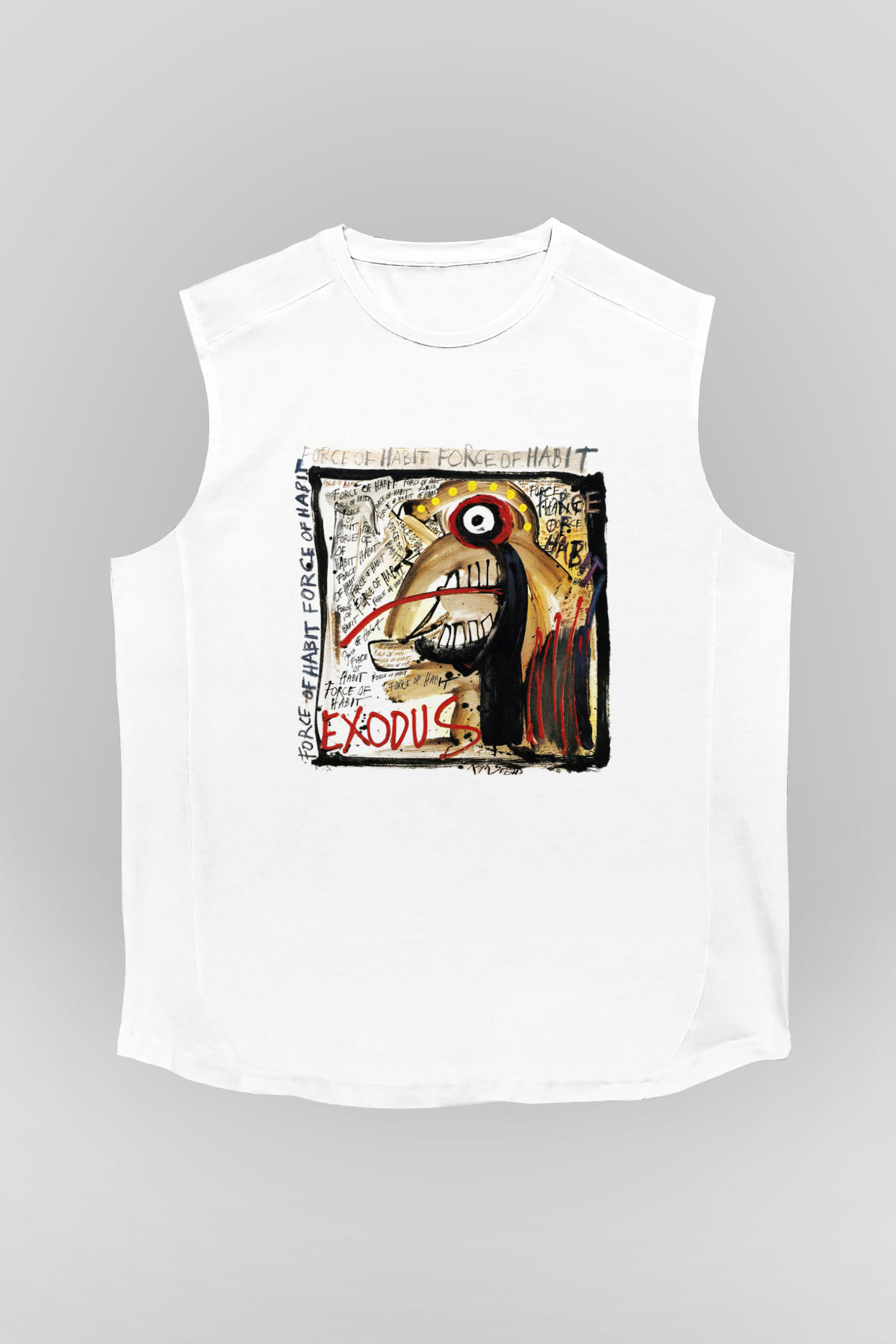 Exodus Beyaz Unisex Kolsuz Tişört