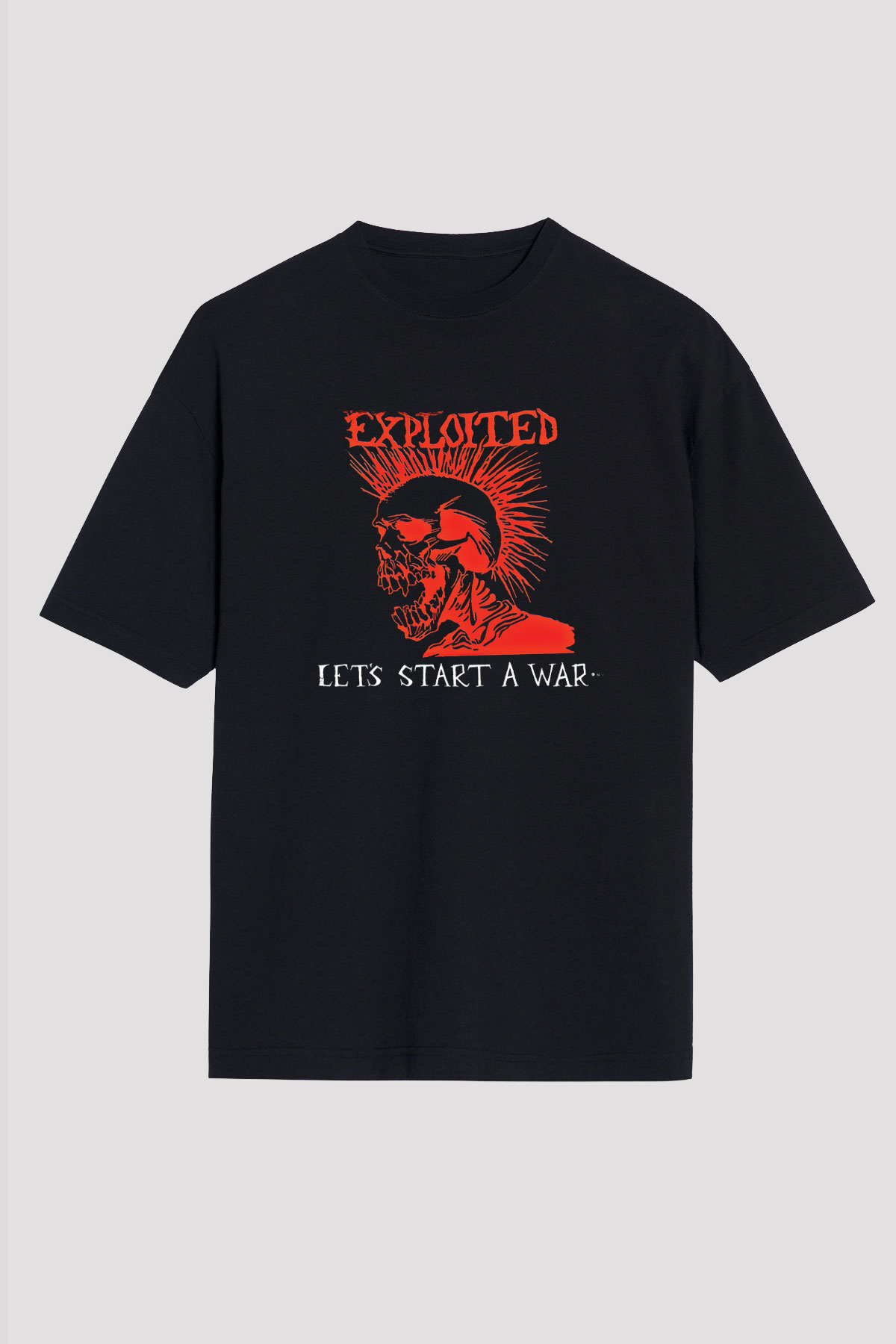 Exploited Baskılı Unisex Siyah Oversize Tişört
