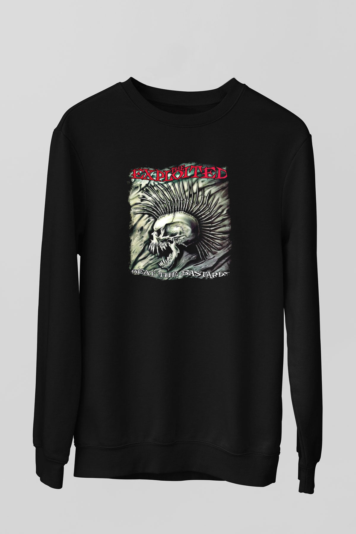 Exploited Baskılı Unisex Siyah Sweatshirt