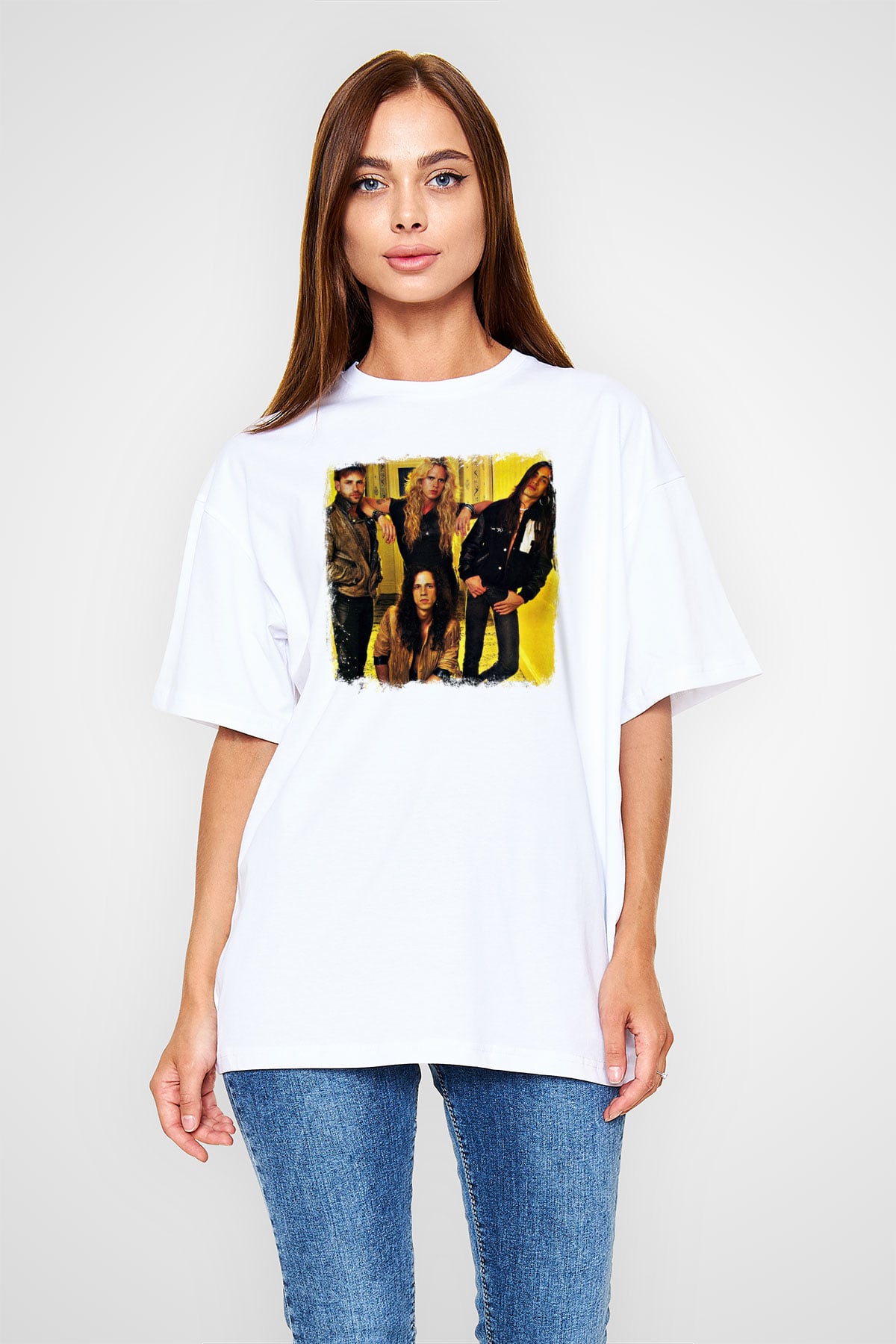 Extreme Baskılı Unisex Beyaz Oversize Tişört