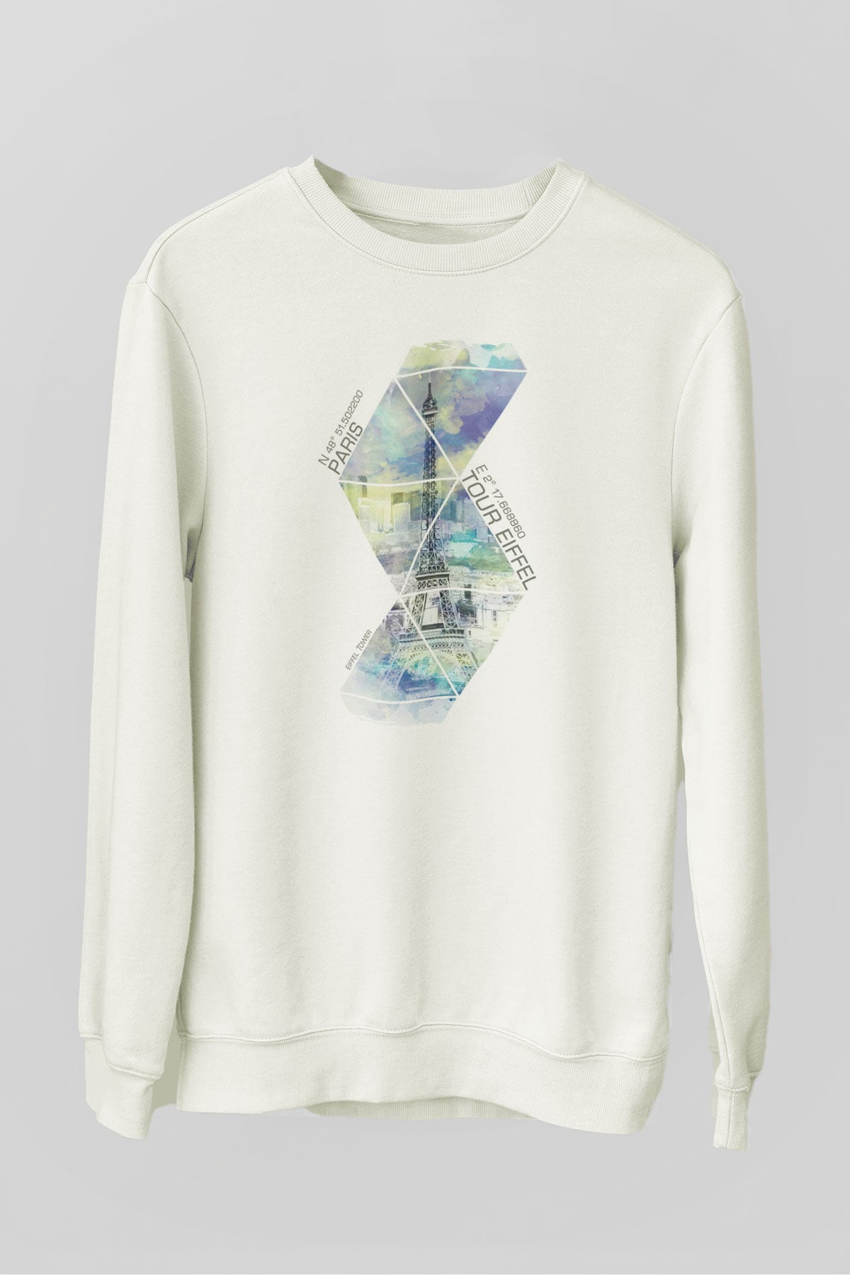 Eyfel Kulesi Beyaz Unisex Sweatshirt