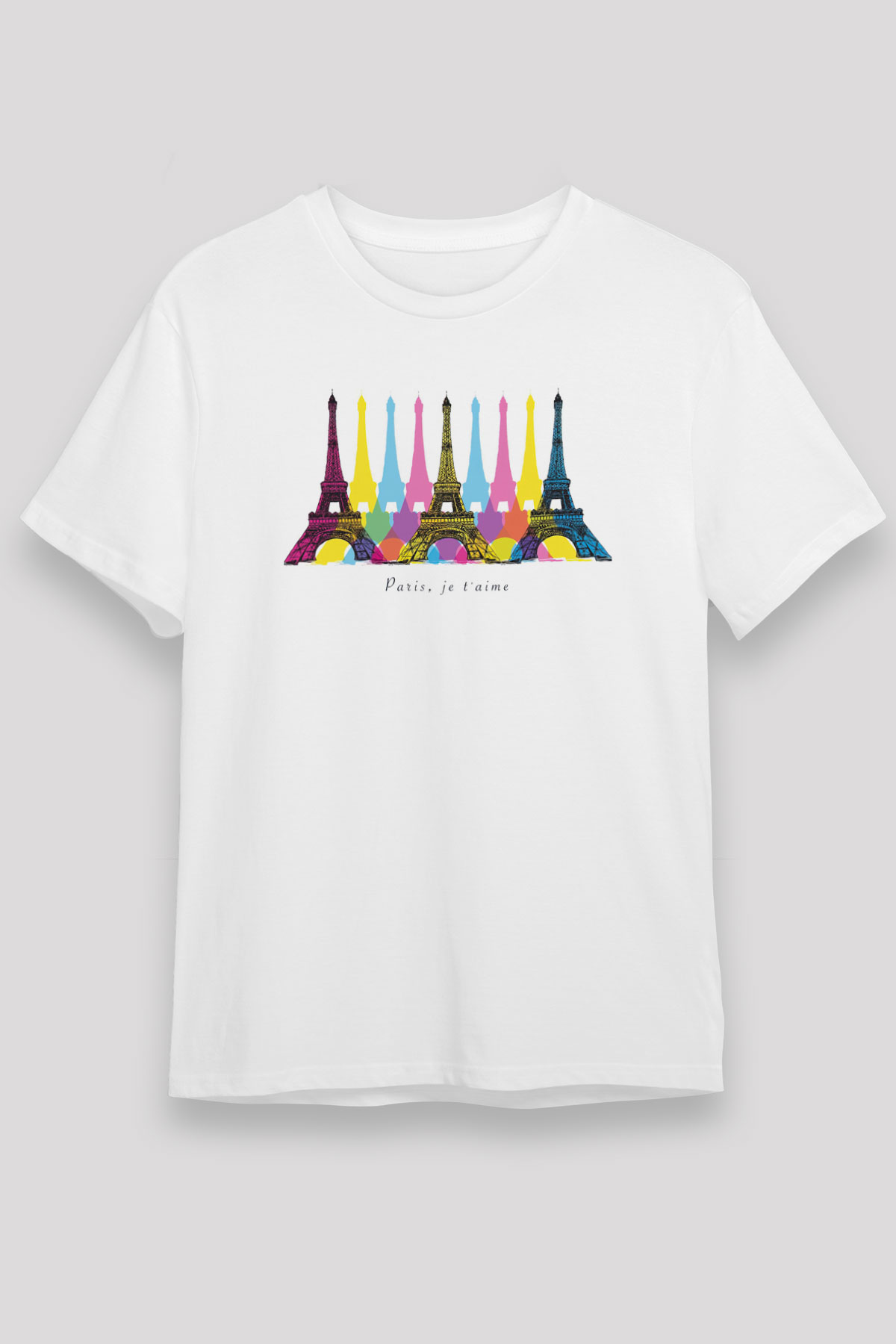 Eyfel Kulesi Beyaz Unisex Tişört T-Shirt - TişörtFabrikası