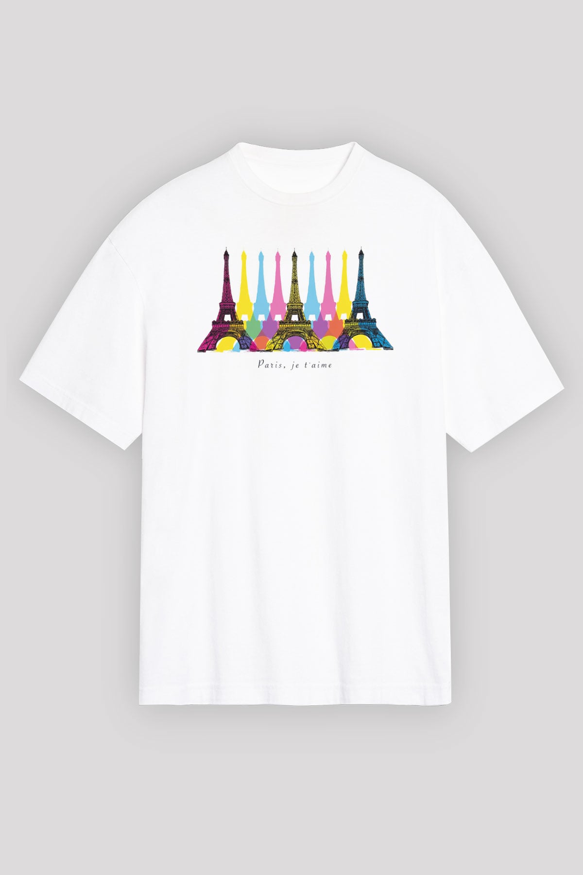 Eyfel Kulesi Beyaz Unisex Tişört T-Shirt - TişörtFabrikası