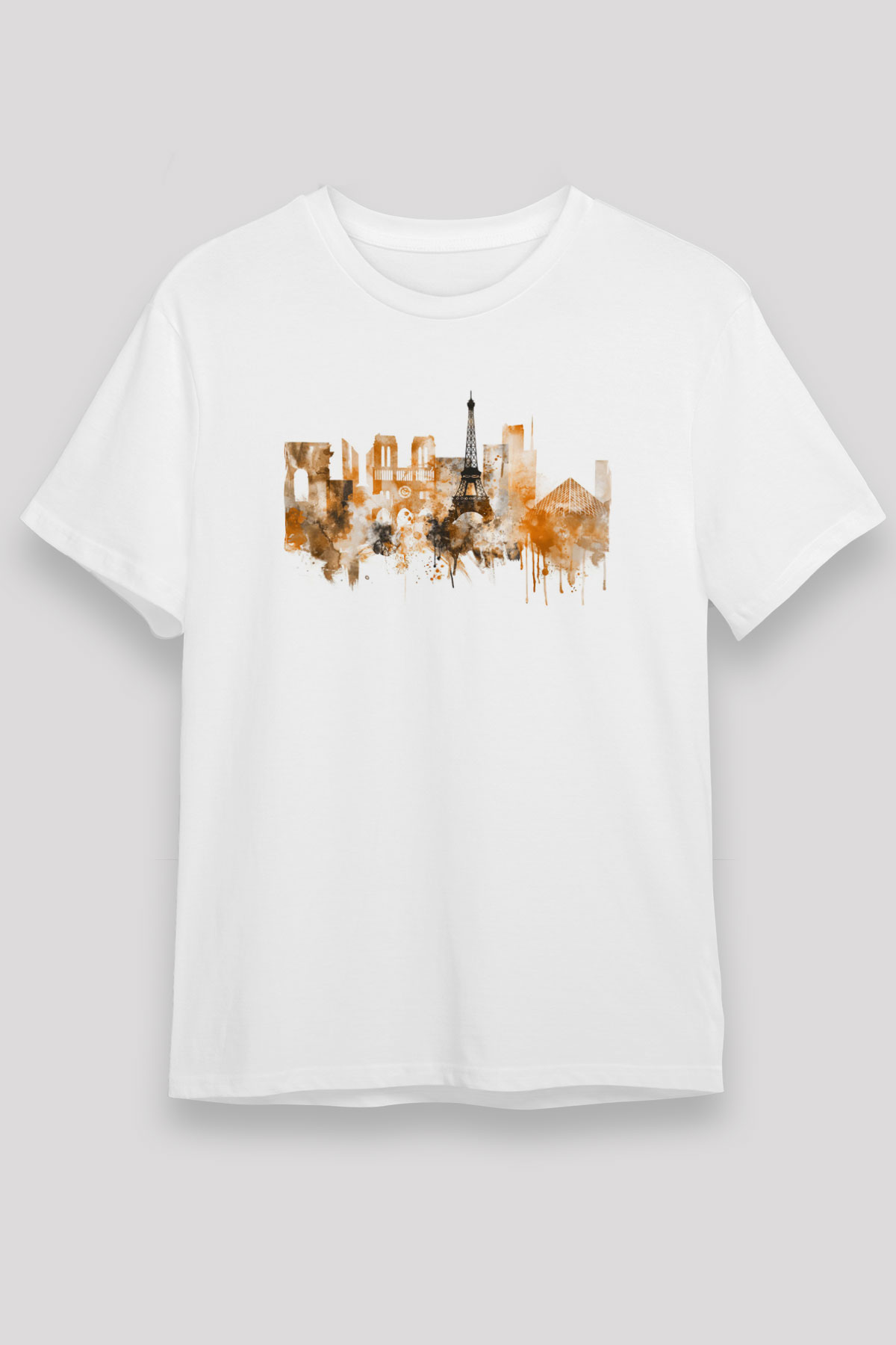 Eyfel Kulesi Beyaz Unisex Tişört T-Shirt - TişörtFabrikası