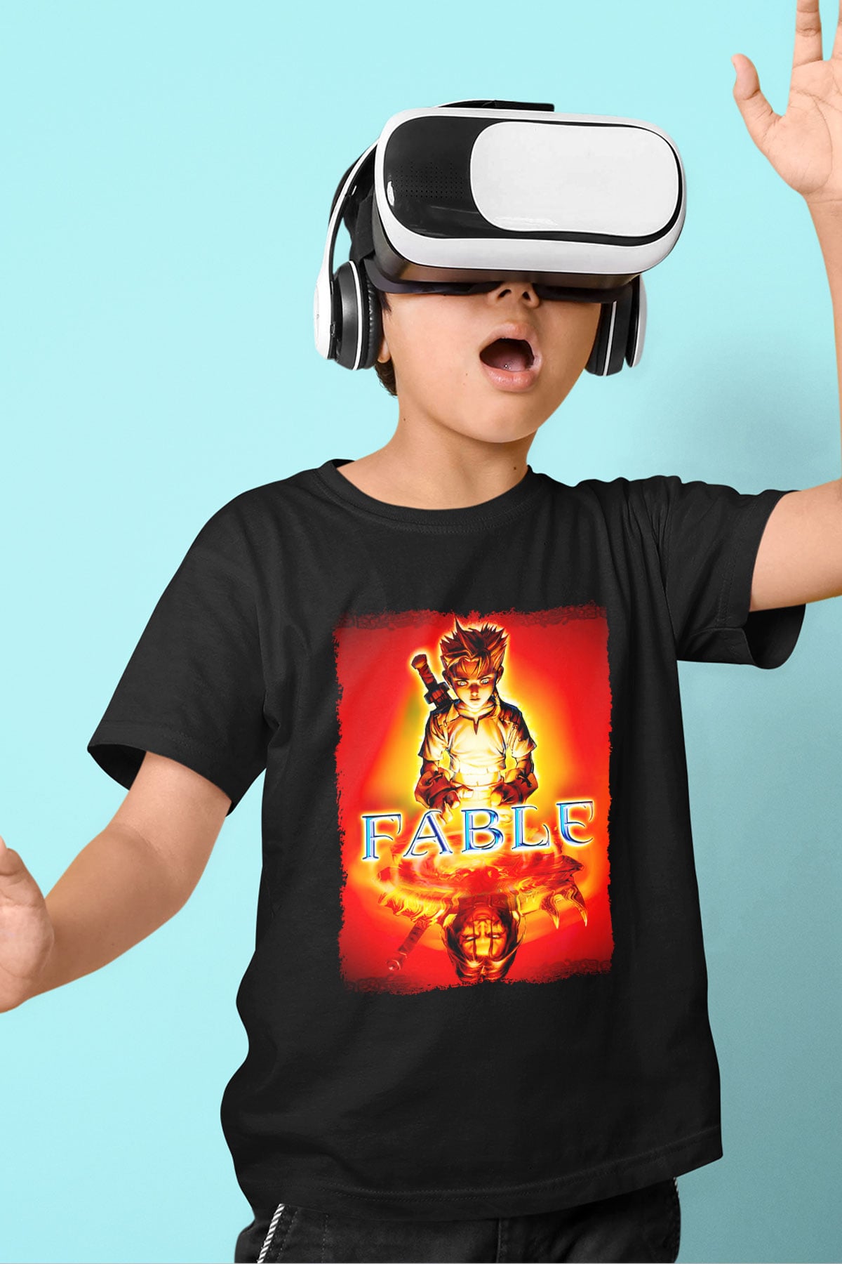 Fable Siyah Unisex Çocuk Tişört