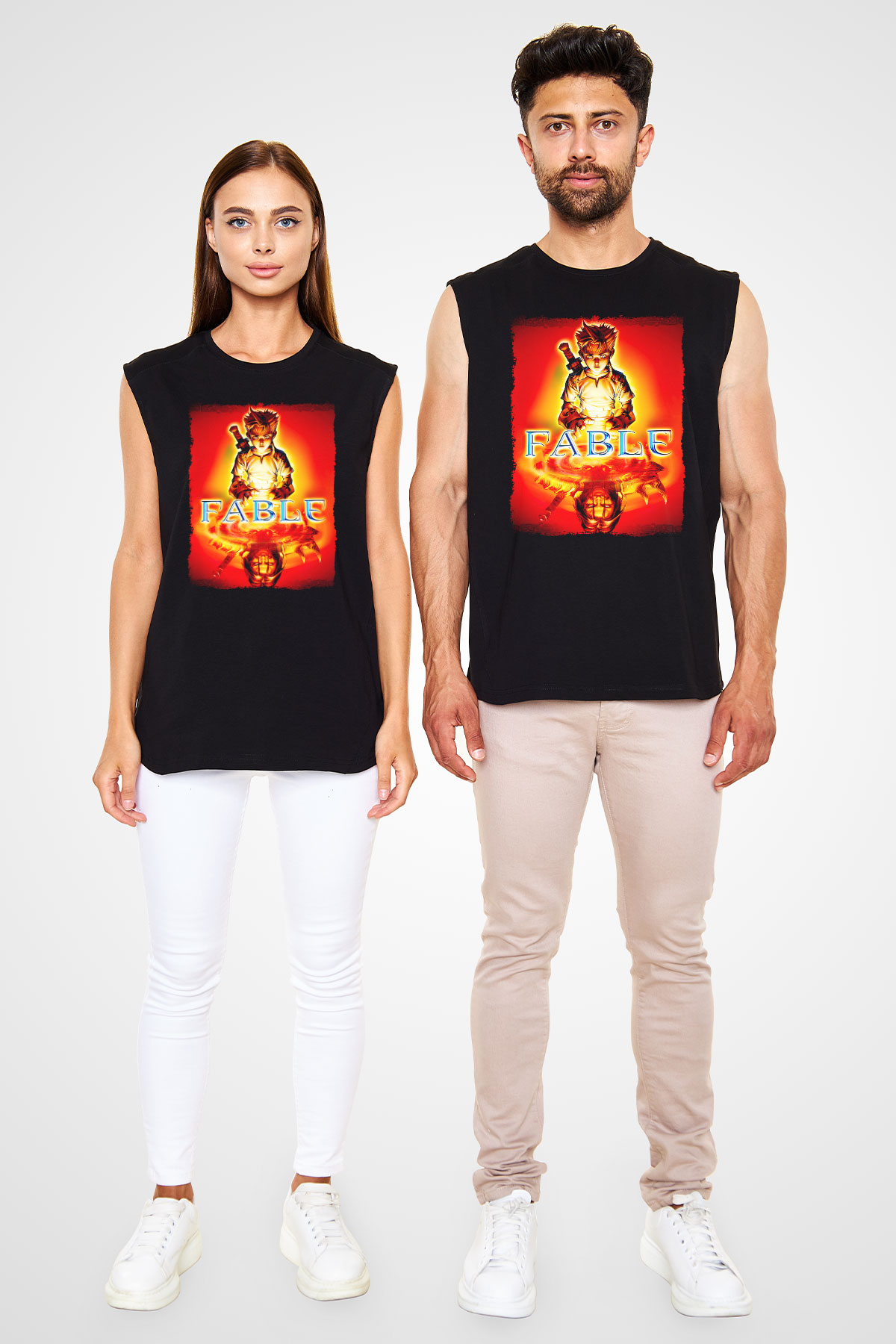 Fable Siyah Unisex Kolsuz Tişört