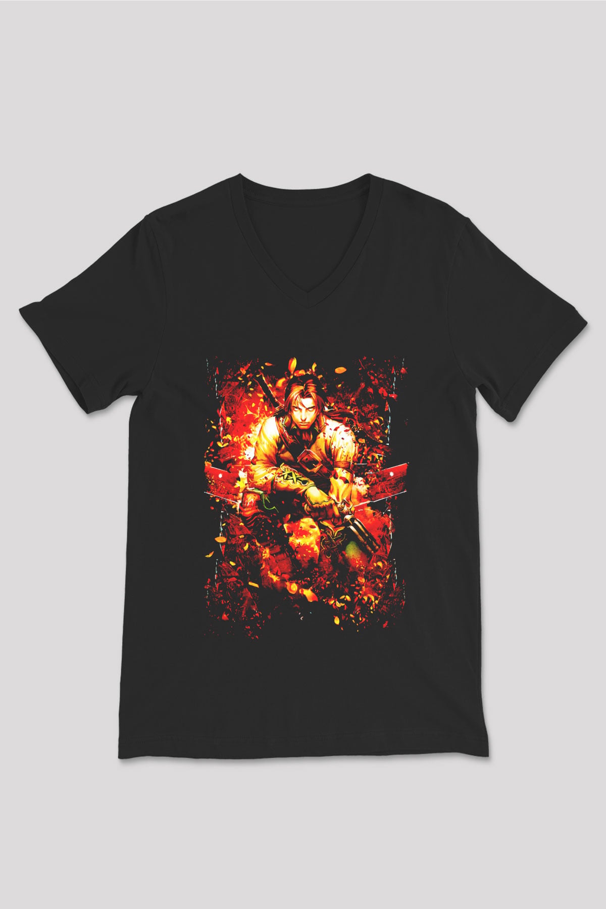 Fable Siyah Unisex V Yaka Tişört