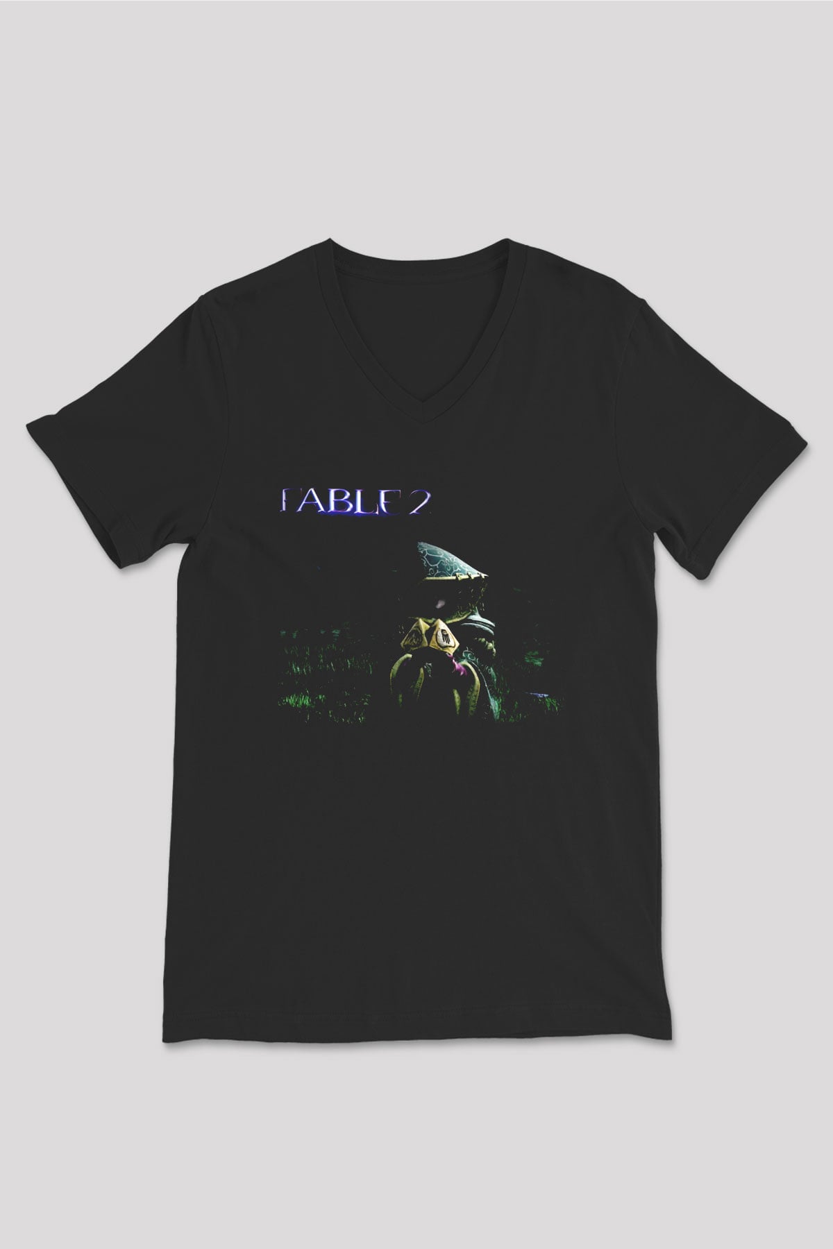 Fable Siyah Unisex V Yaka Tişört