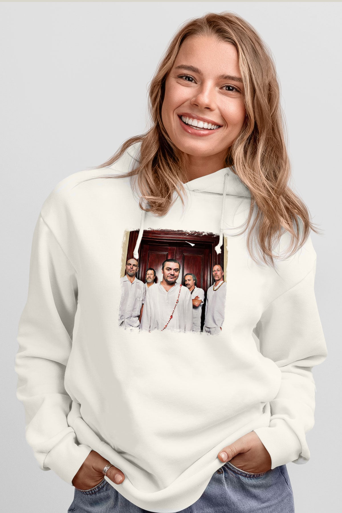 Faith No More Baskılı Unisex Beyaz Hoodie