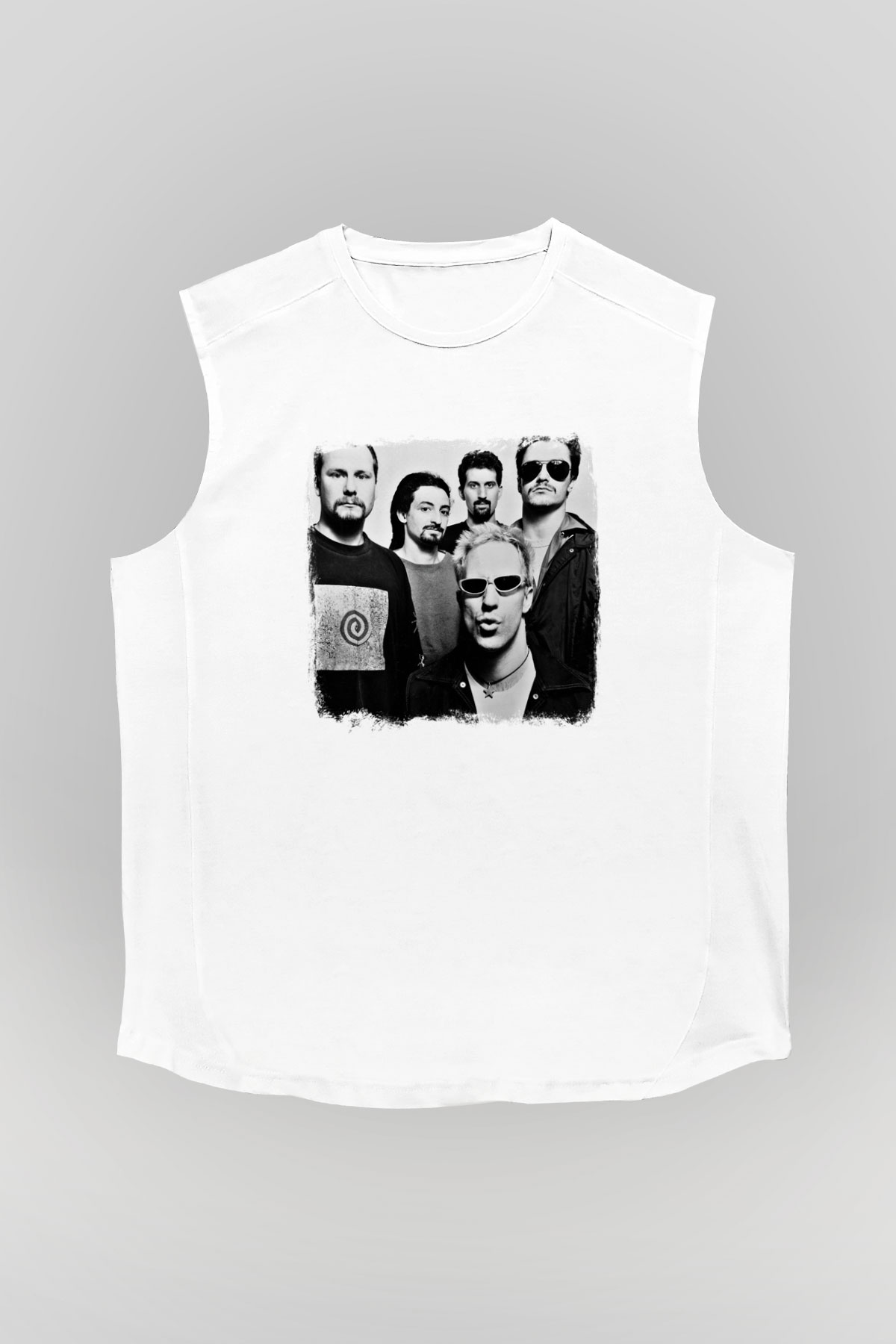 Faith No More Baskılı Unisex Beyaz Kolsuz Tişört