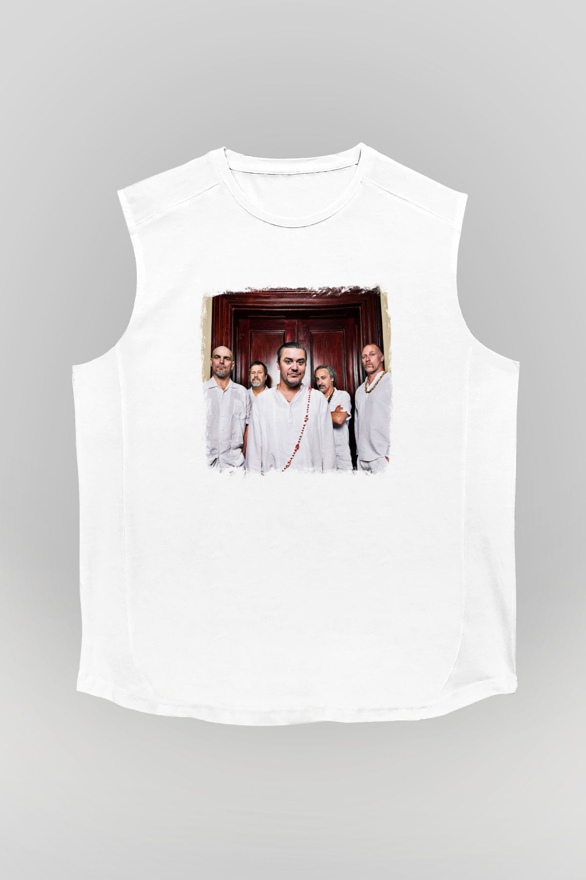 Faith No More Baskılı Unisex Beyaz Kolsuz Tişört