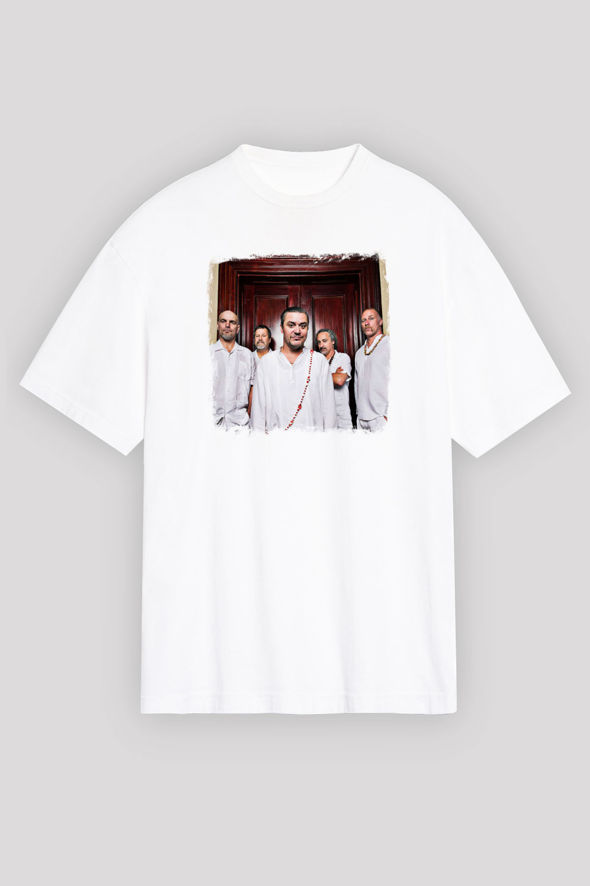 Faith No More Baskılı Unisex Beyaz Oversize Tişört