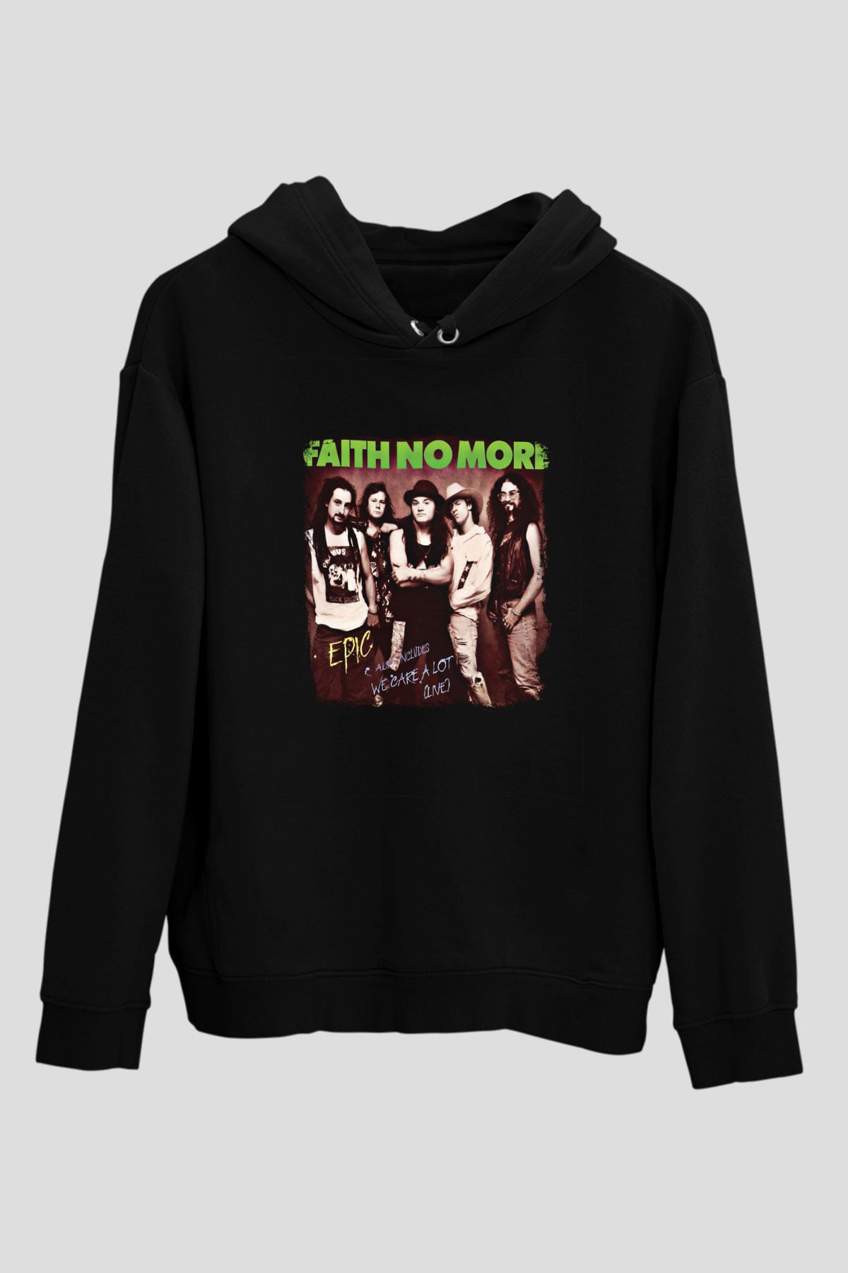 Faith No More Baskılı Unisex Siyah Hoodie