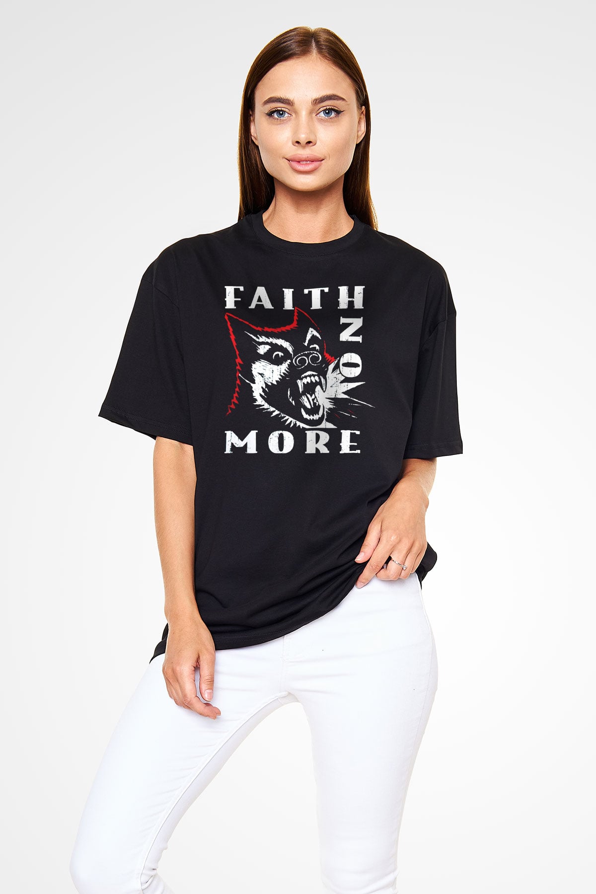 Faith No More Siyah Unisex Oversize Tişört T-Shirt