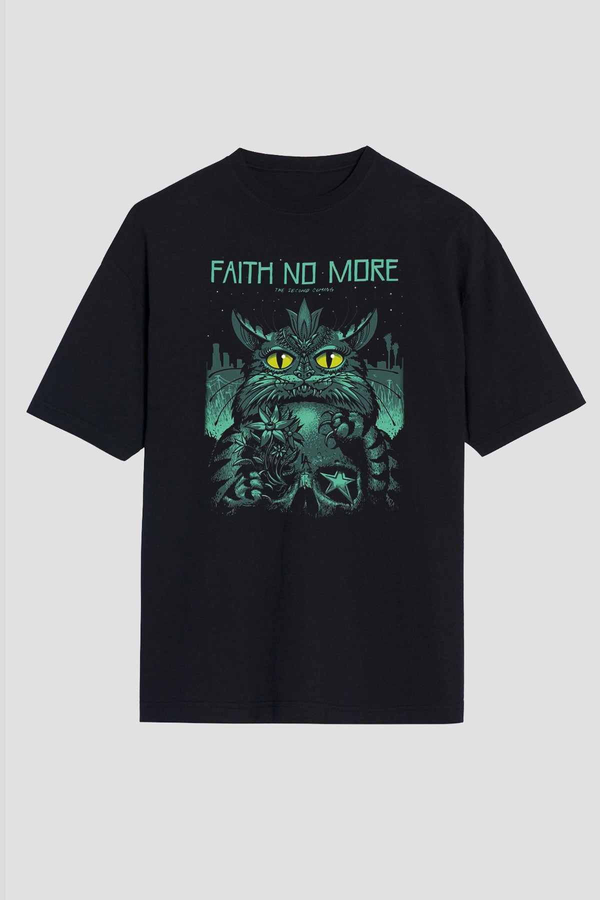 Faith No More Siyah Unisex Oversize Tişört T-Shirt