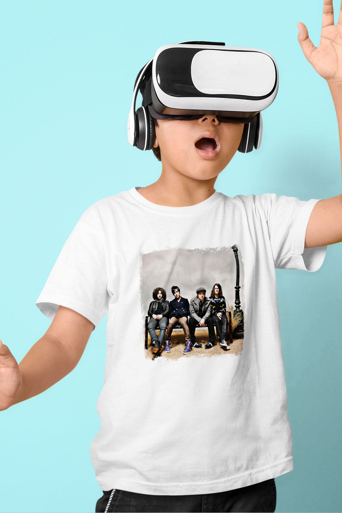 Fall Out Boy Baskılı Unisex Beyaz Çocuk Tişört
