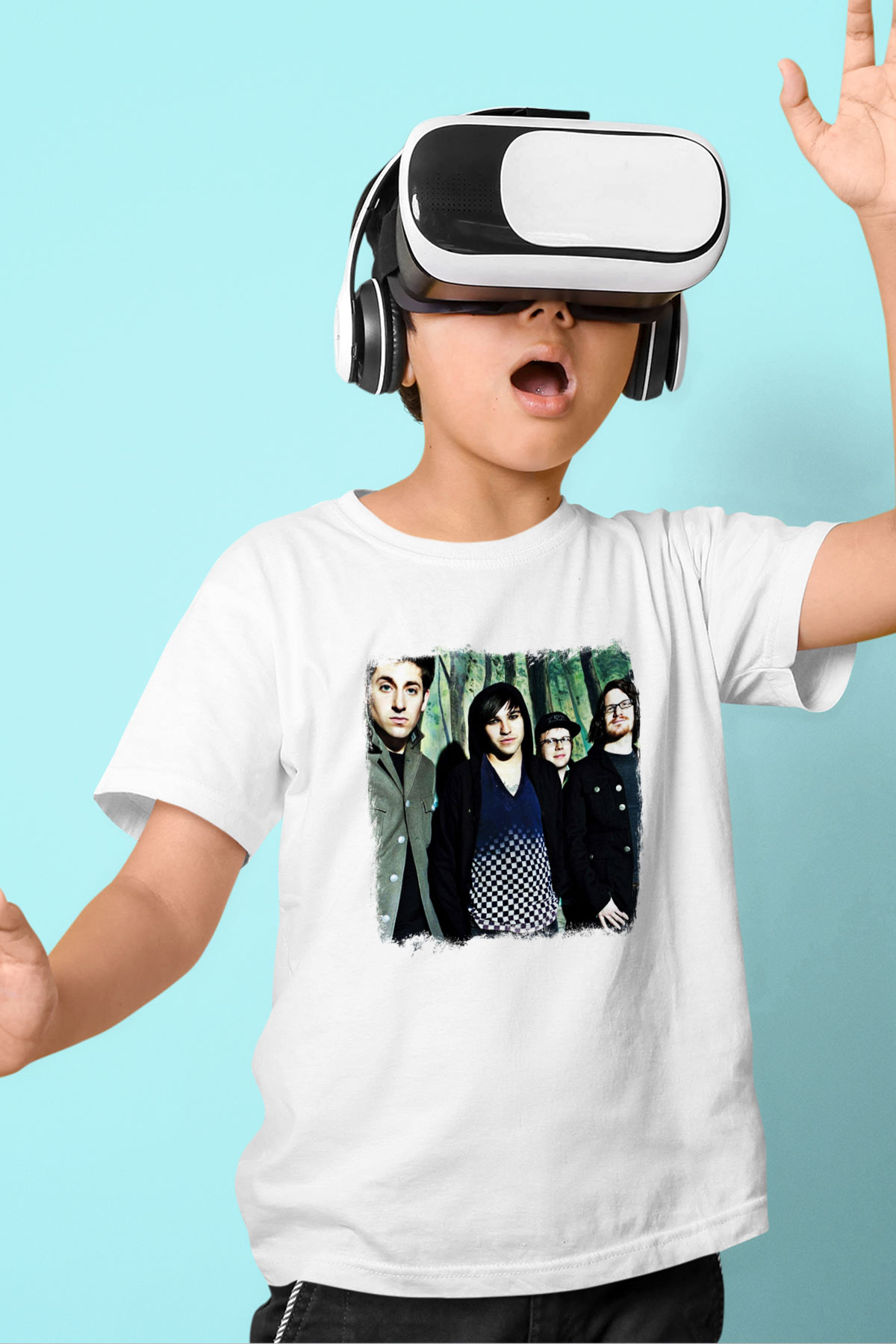 Fall Out Boy Baskılı Unisex Beyaz Çocuk Tişört