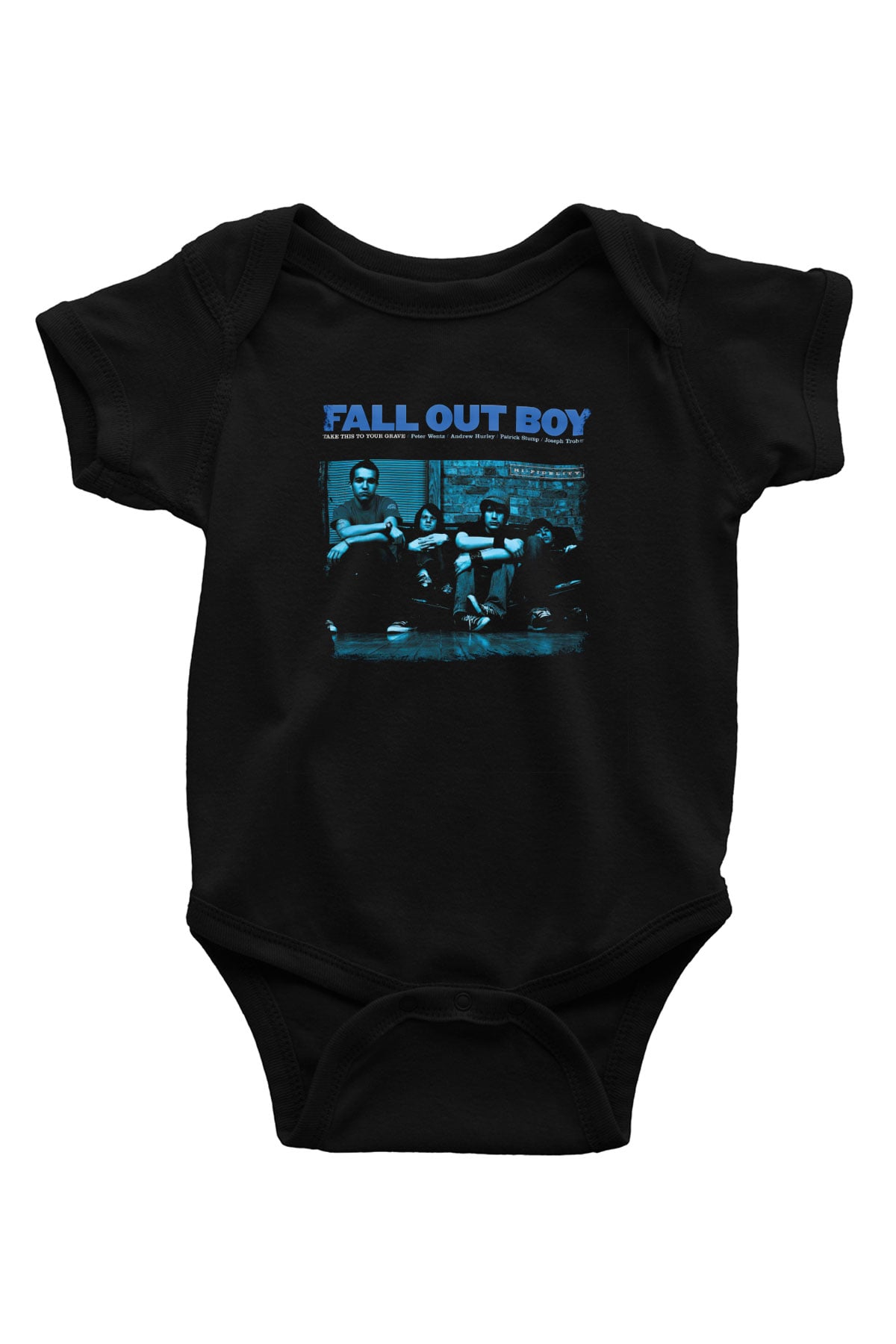 Fall Out Boy Baskılı Unisex Siyah Bebek Body - Zıbın
