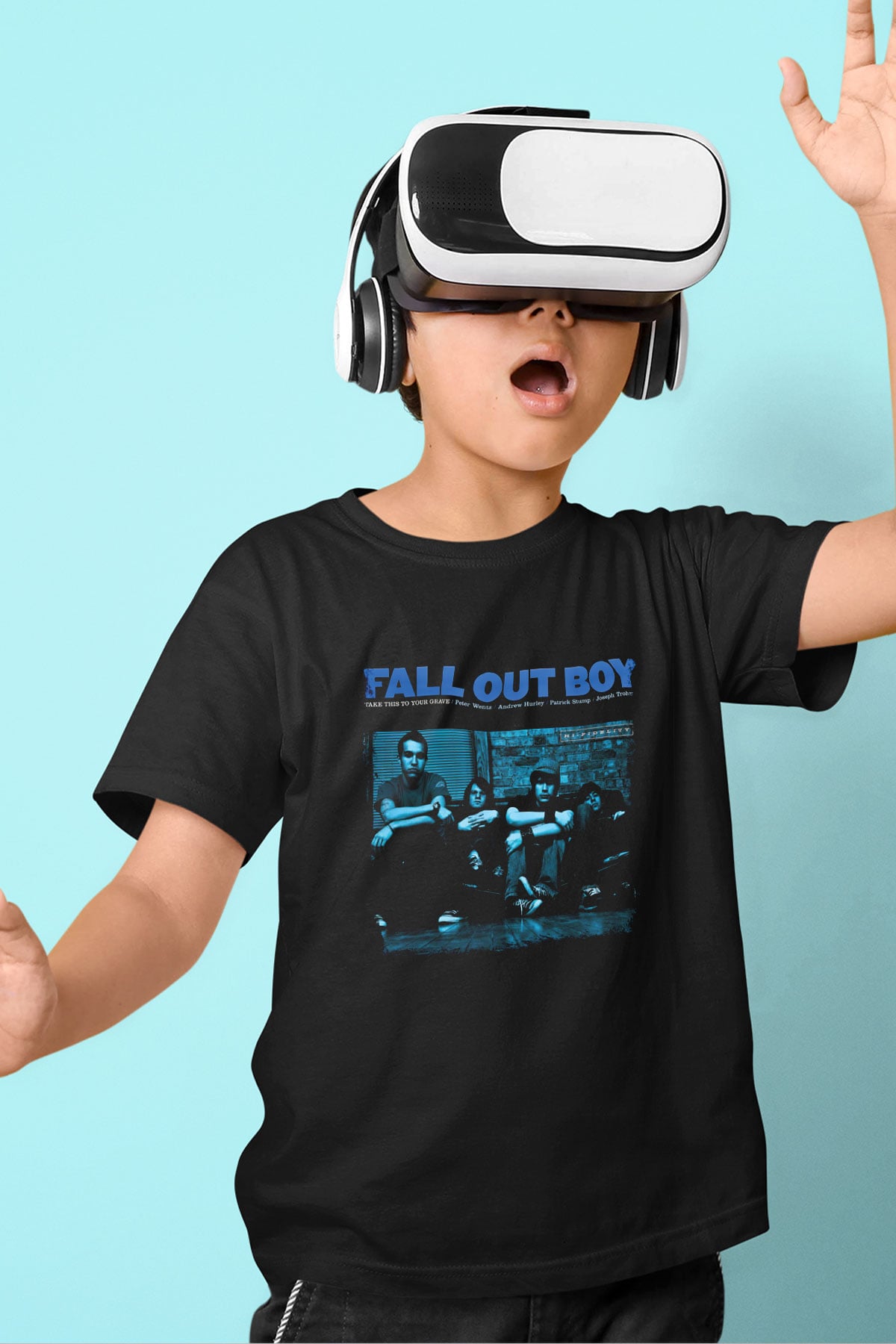 Fall Out Boy Baskılı Unisex Siyah Çocuk Tişört