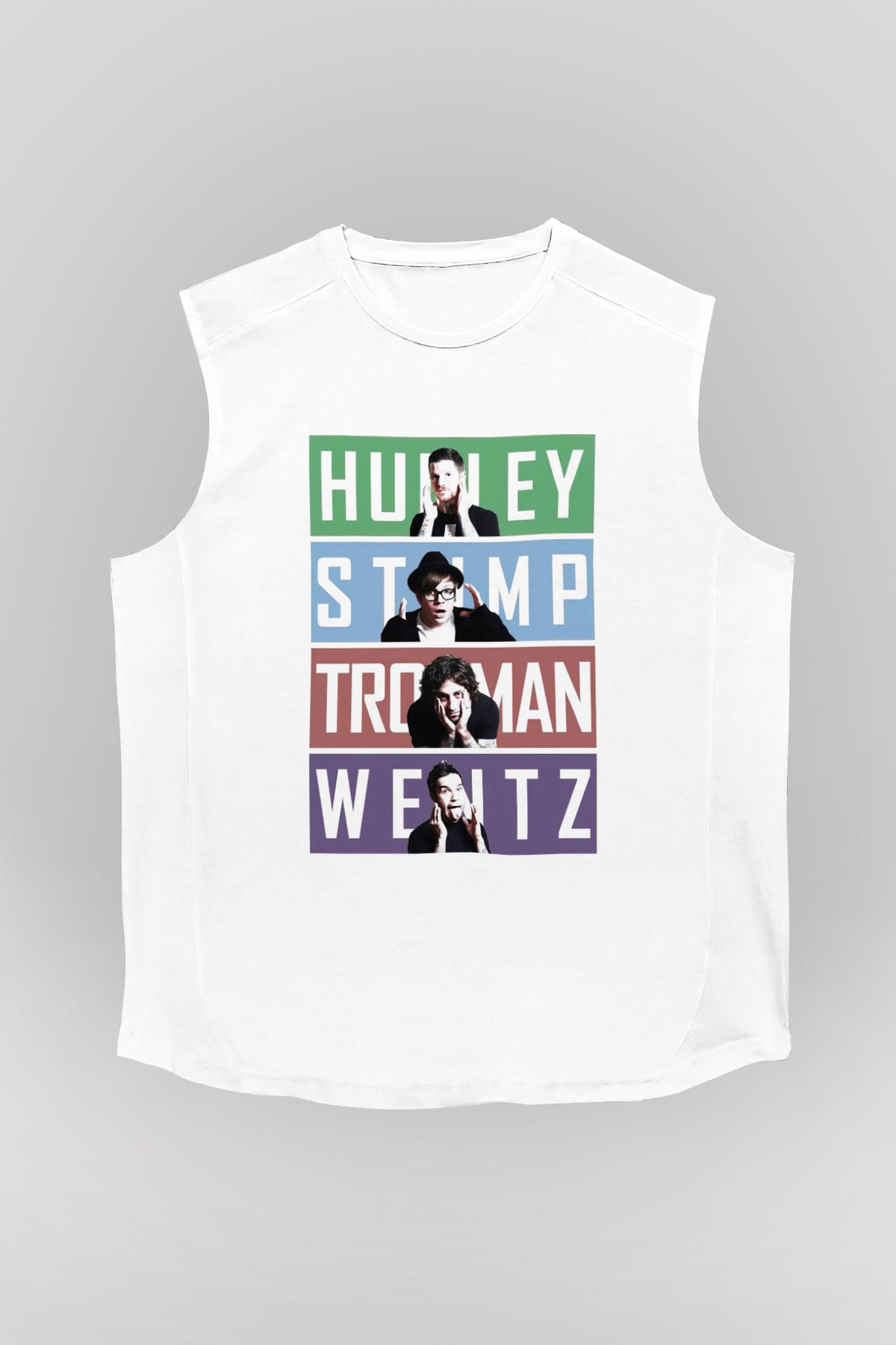 Fall Out Boy Beyaz Unisex Kolsuz Tişört