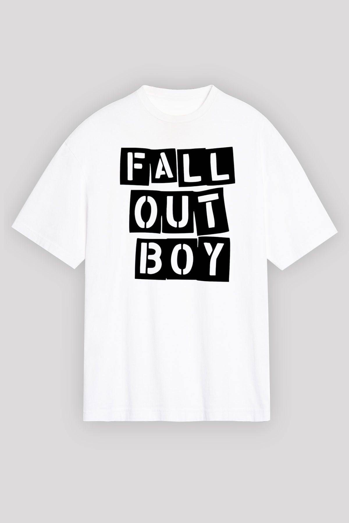 Fall Out Boy Beyaz Unisex Oversize Tişört T-Shirt
