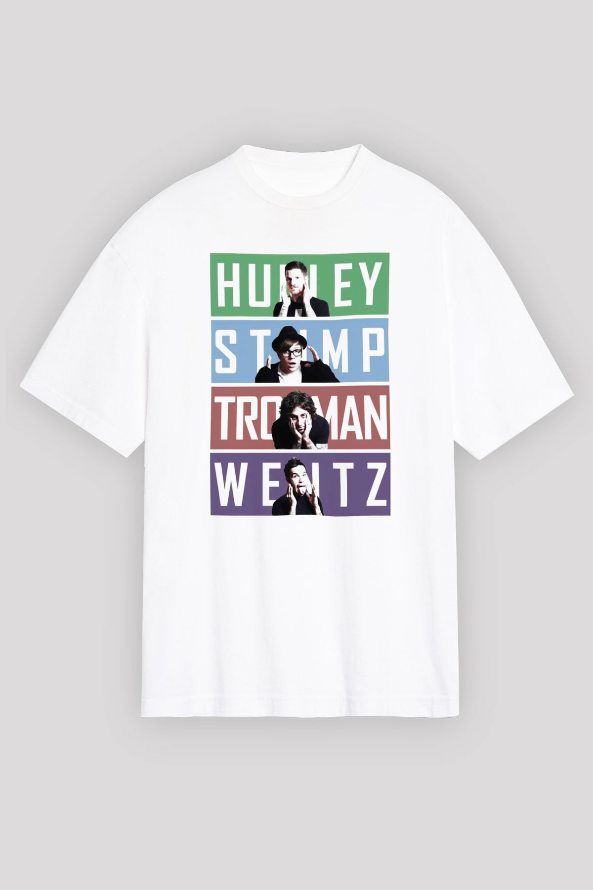 Fall Out Boy Beyaz Unisex Oversize Tişört T-Shirt