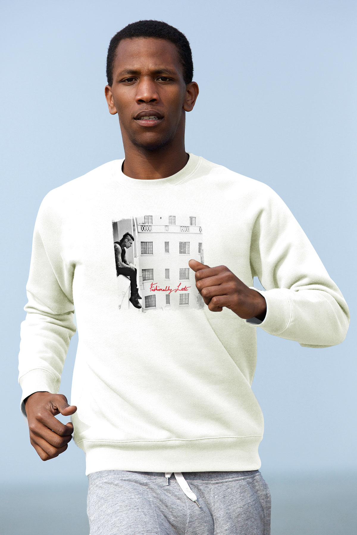 Falling In Reverse Baskılı Unisex Beyaz Sweatshirt