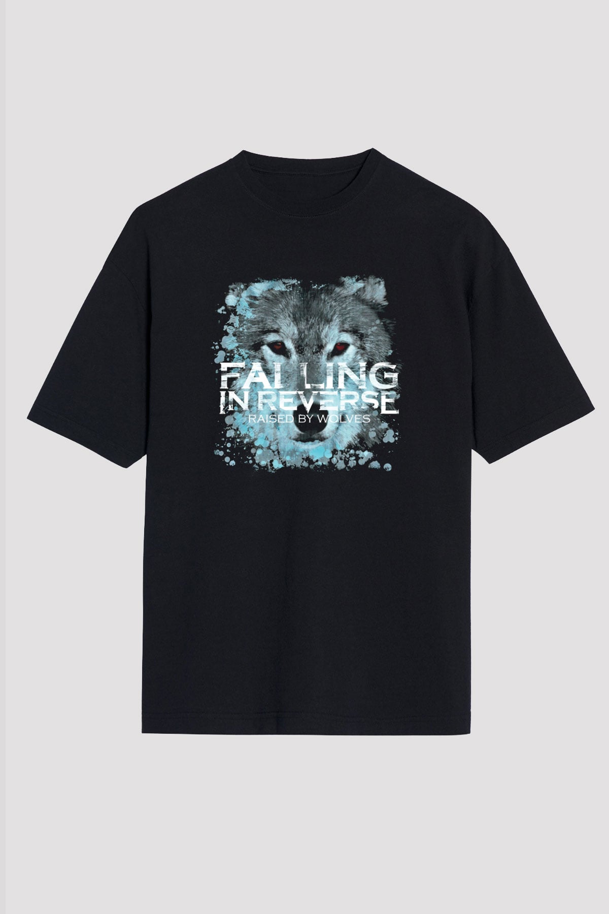 Falling In Reverse Baskılı Unisex Siyah Oversize Tişört