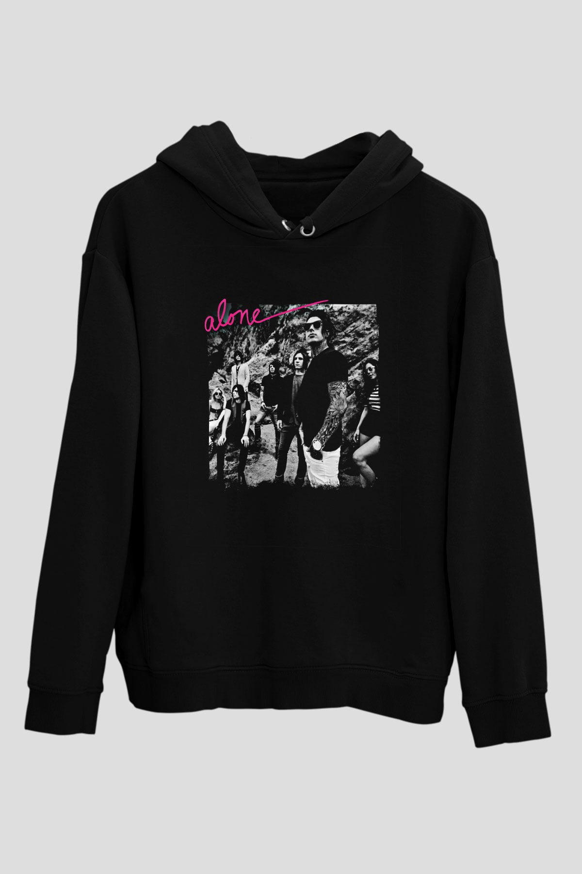Falling In Reverse Baskılı Unisex Siyah Hoodie