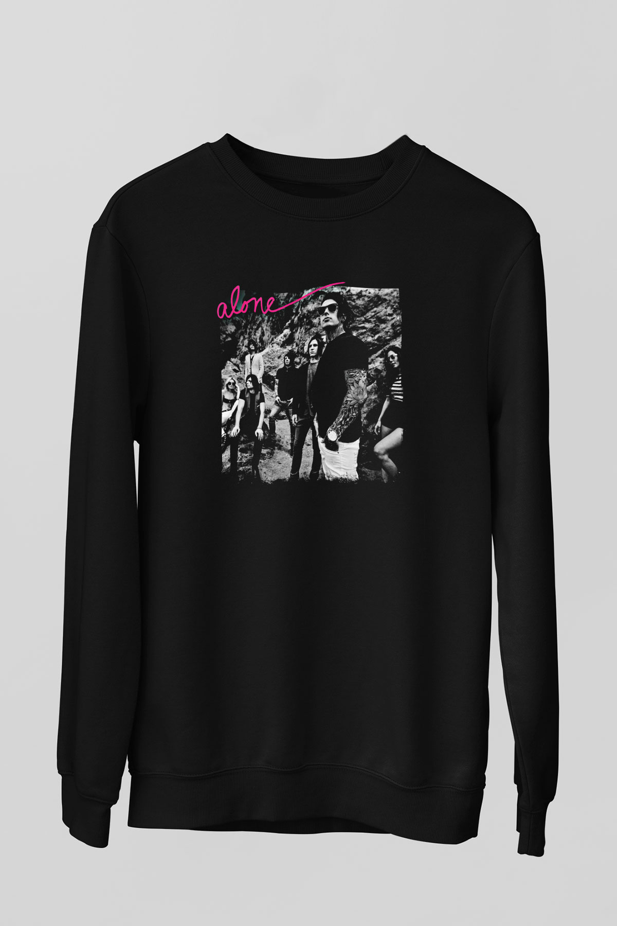 Falling In Reverse Baskılı Unisex Siyah Sweatshirt