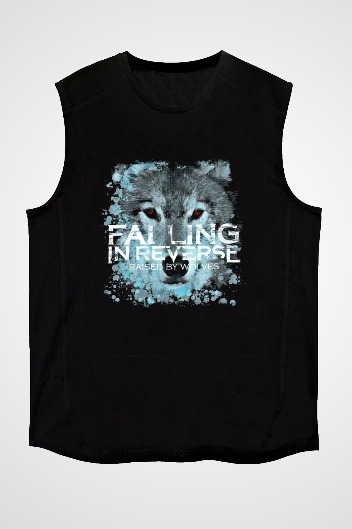 Falling In Reverse Baskılı Unisex Siyah Kolsuz Tişört