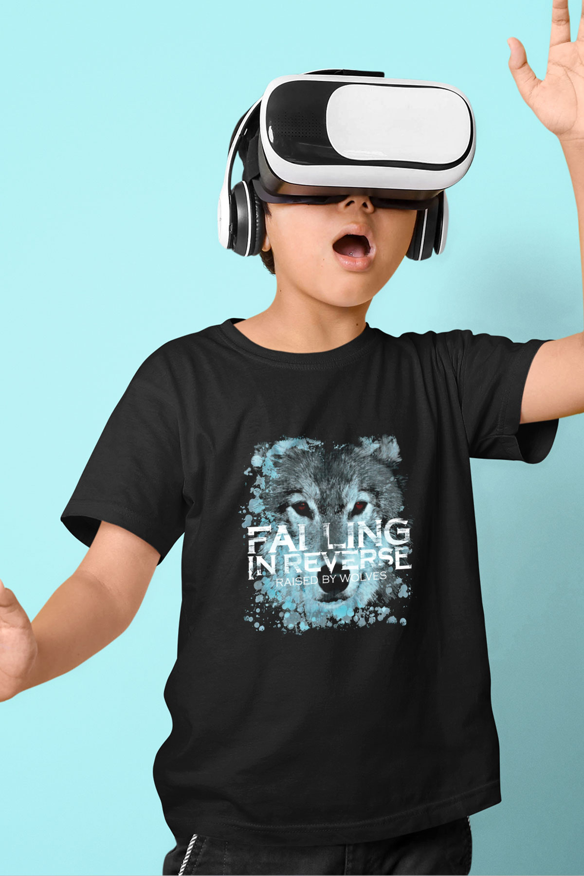 Falling In Reverse Baskılı Unisex Siyah Çocuk Tişört