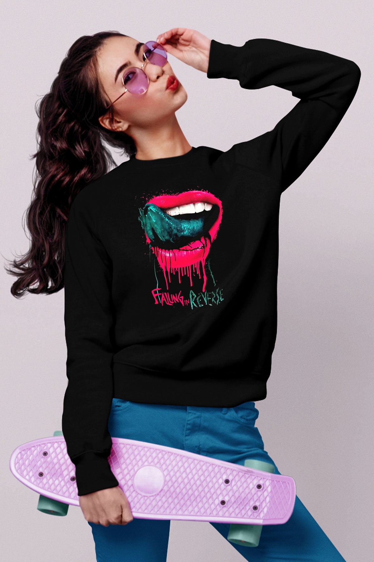 Falling In Reverse Siyah Unisex Sweatshirt