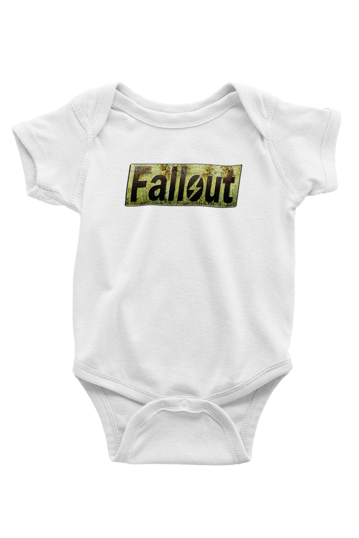 Fallout Baskılı Beyaz Unisex Bebek Body - Zıbın