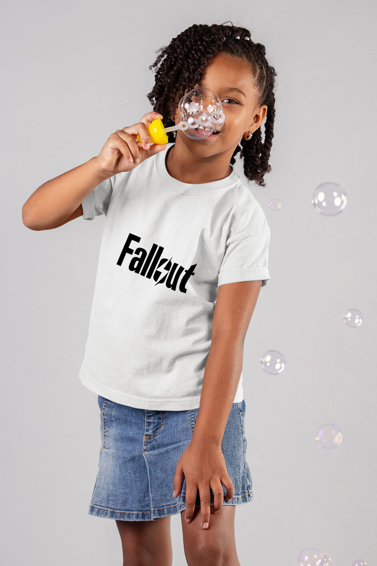 Fallout Baskılı Beyaz Unisex Çocuk Tişört