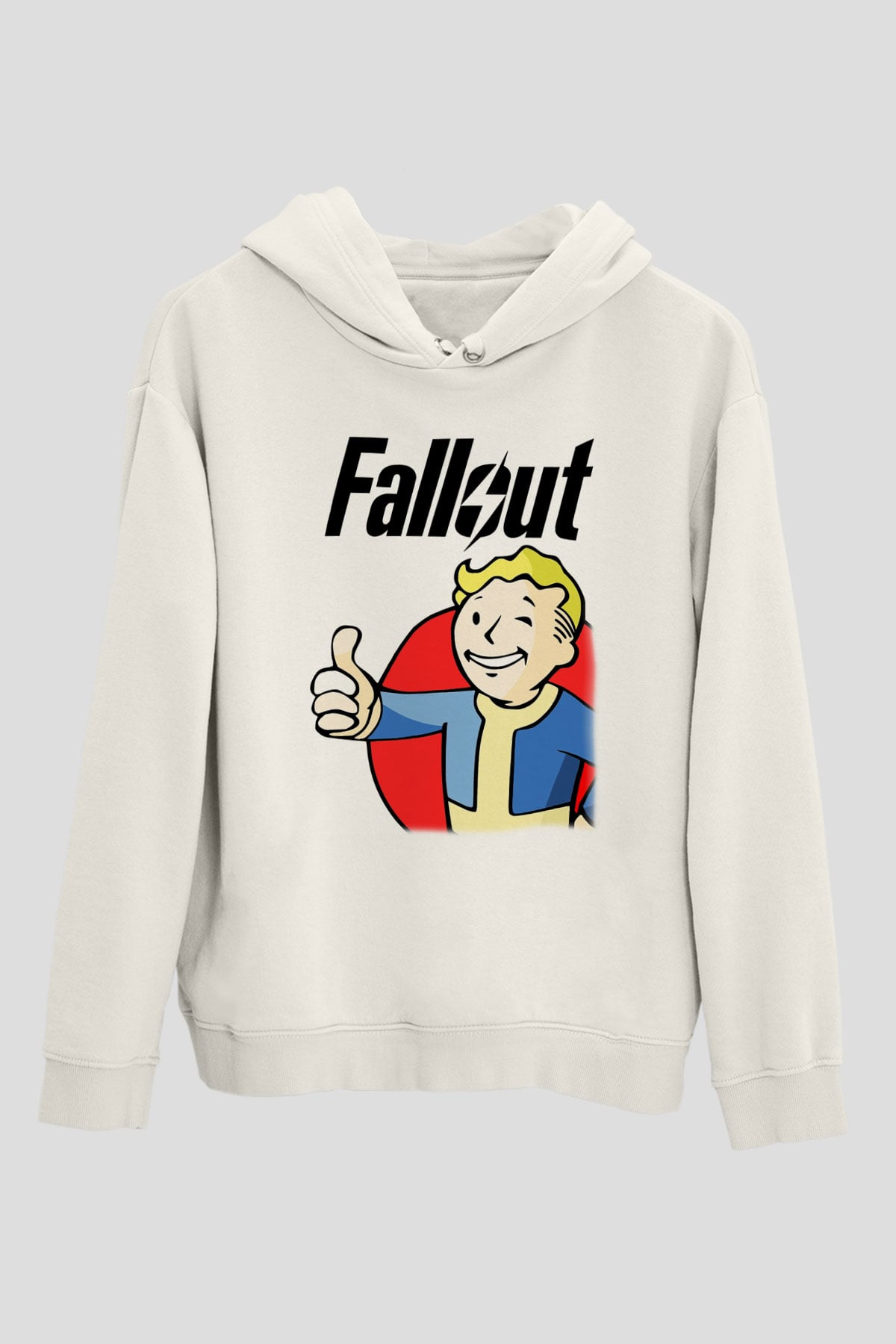 Fallout Beyaz Unisex Kapşonlu Sweatshirt